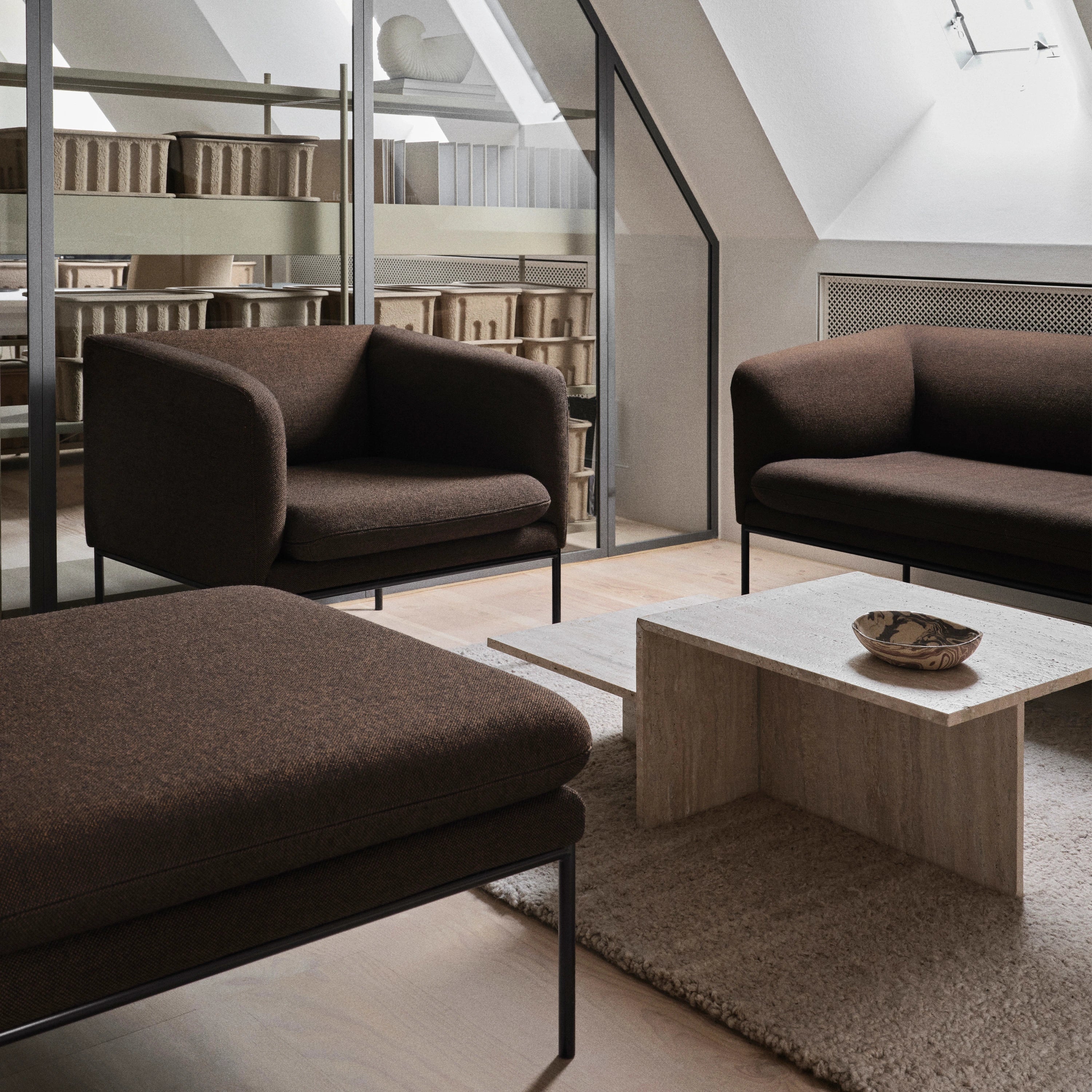 Ferm Living Distinct Coffee Table Travertine - KANSO#Color_Travertine#Color_Travertine