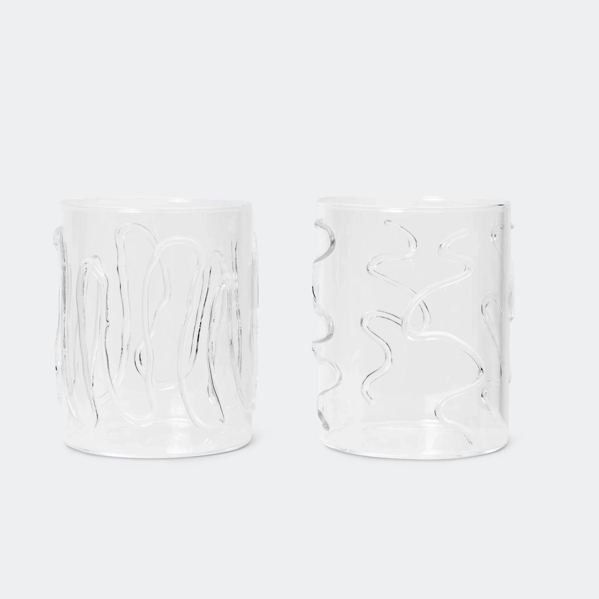 Ferm Living Doodle Glasses, Set of 2 Tall - KANSO#select size_tall