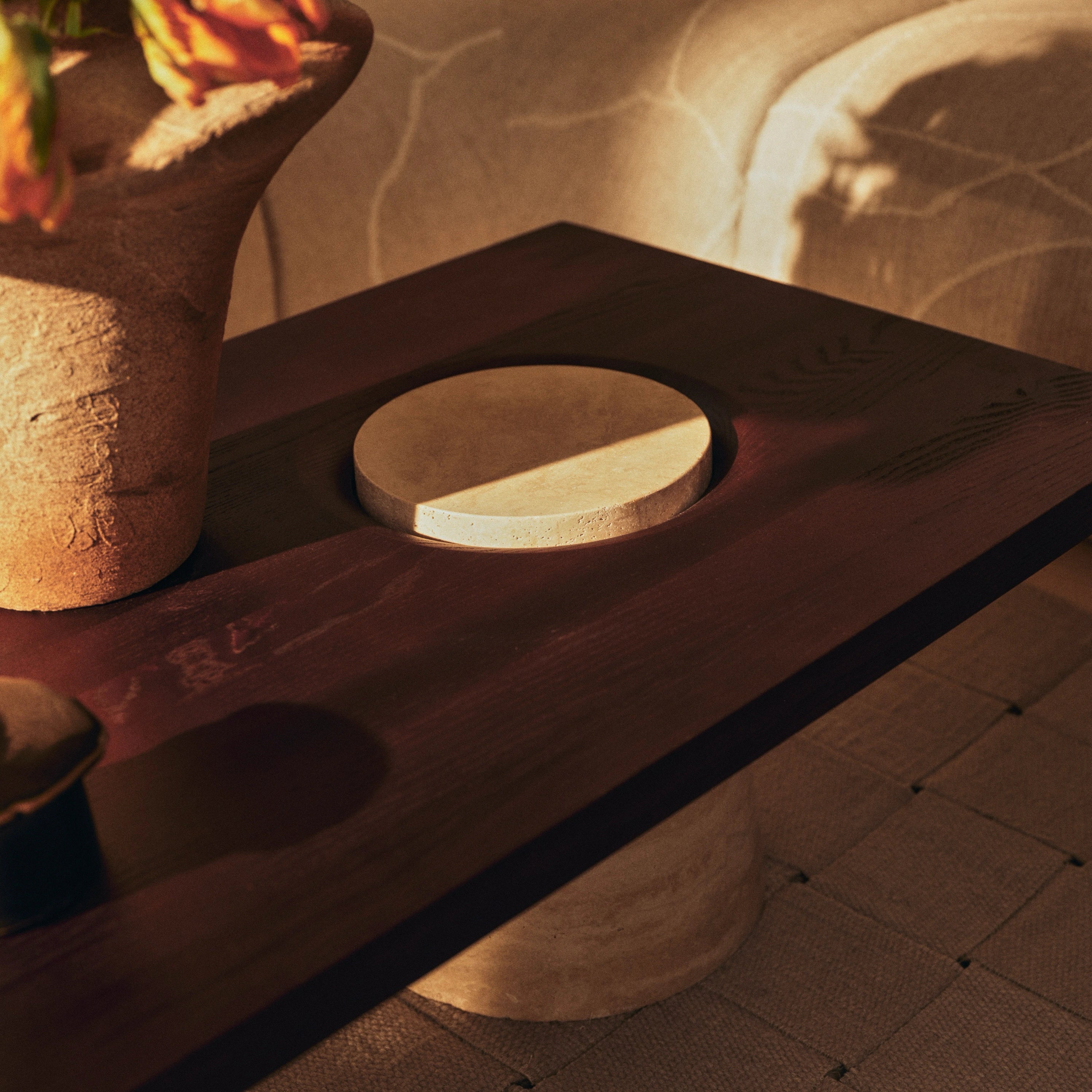 Ferm Living Grova Coffee Table - Travertine