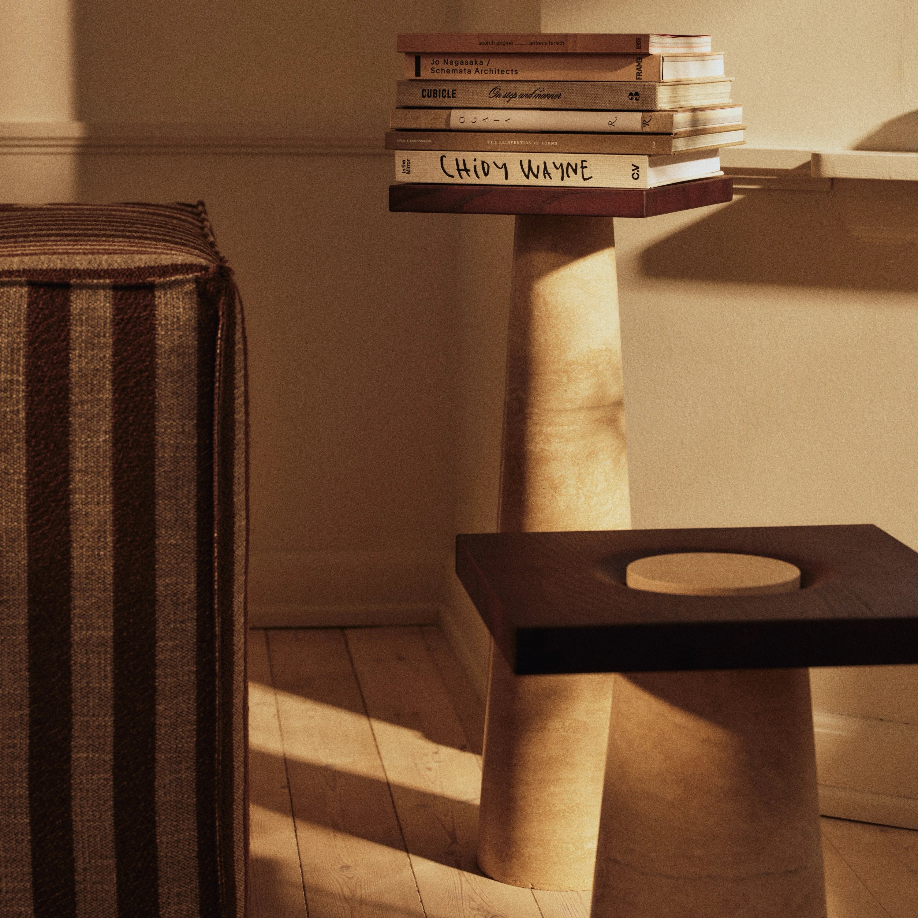 Ferm Living Grova Pedestal - Travertine