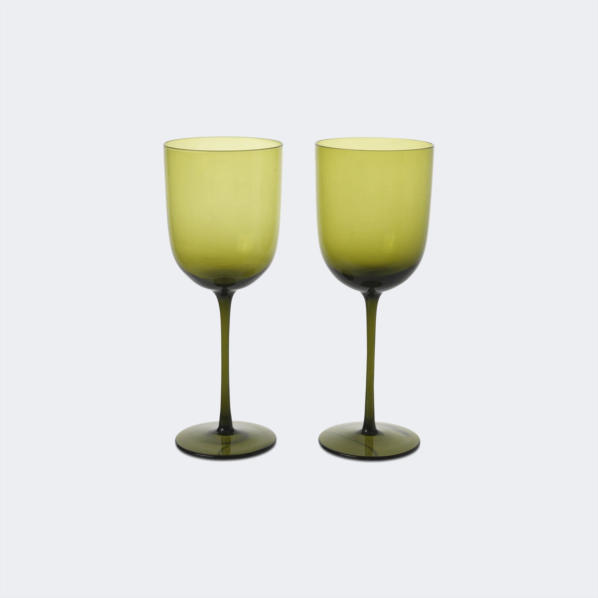 Ferm Living Host Red Wine Glasses - Set of 2 Moss Green#Color_Moss Green