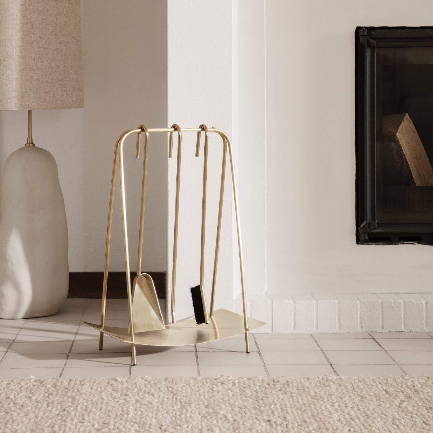 Ferm Living Port Fireplace Tools Brass - KANSO#color_brass