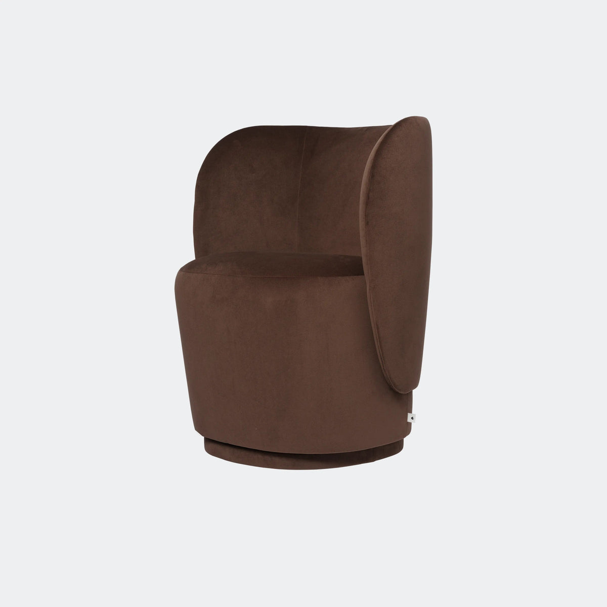 ferm Living Rico Club Chair - Swivel Base, Rich Velvet Coffee - KANSO#Color_Rich Velvet Coffee