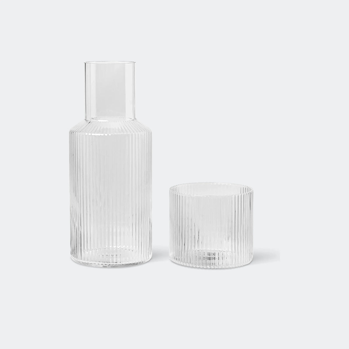 ferm Living Ripple Carafe Set - Small, Clear - KANSO#Color_Clear