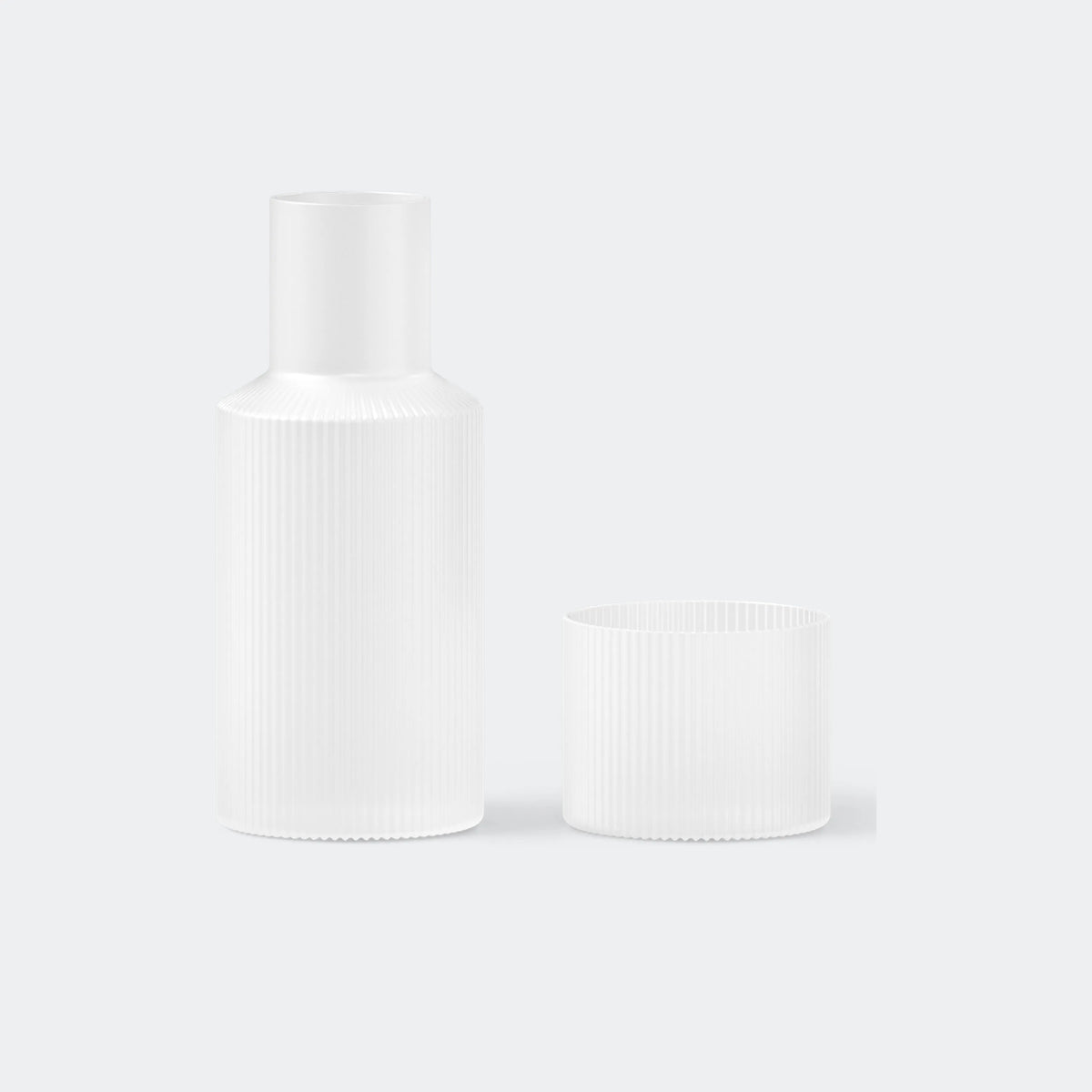 ferm Living Ripple Carafe Set - Small, Frosted - KANSO#Color_Frosted