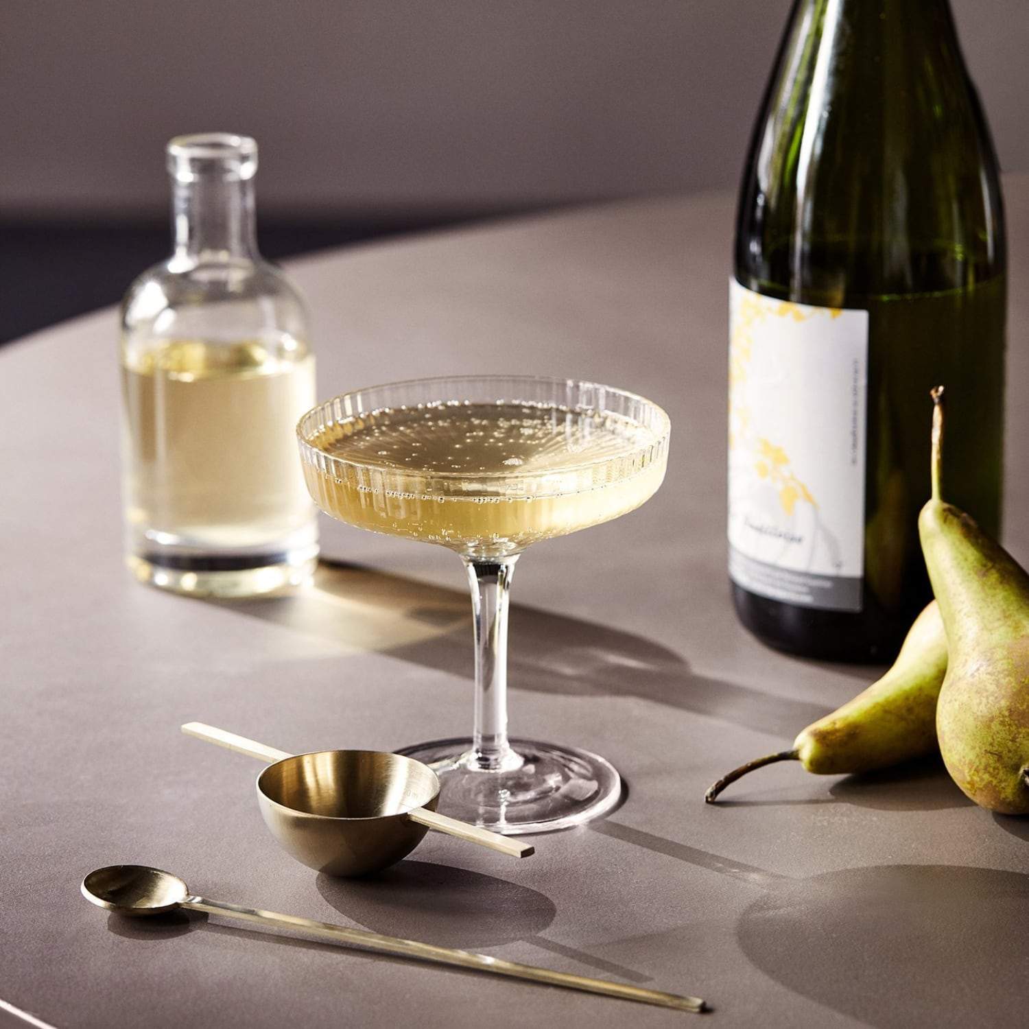 Ferm Living Ripple Champagne Saucers, Set of 2 Clear - KANSO#color_clear