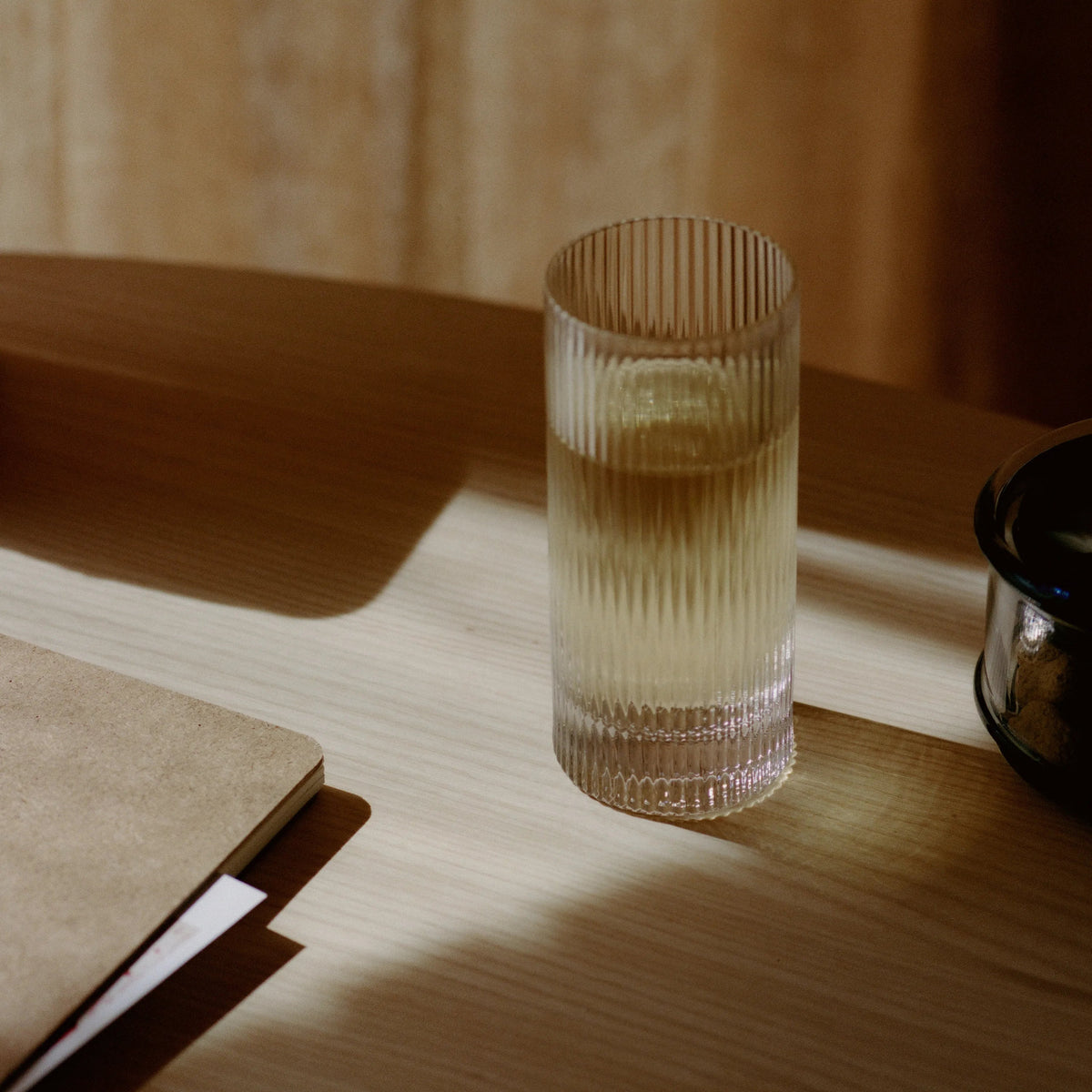 ferm Living Ripple Highball Glasses, Set of 2, Clear - KANSO#Color_Clear