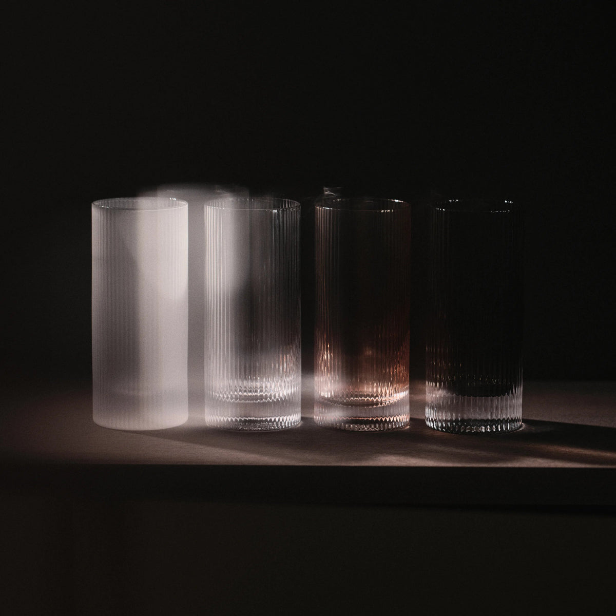 ferm Living Ripple Highball Glasses, Set of 2, Frosted - KANSO#Color_Frosted