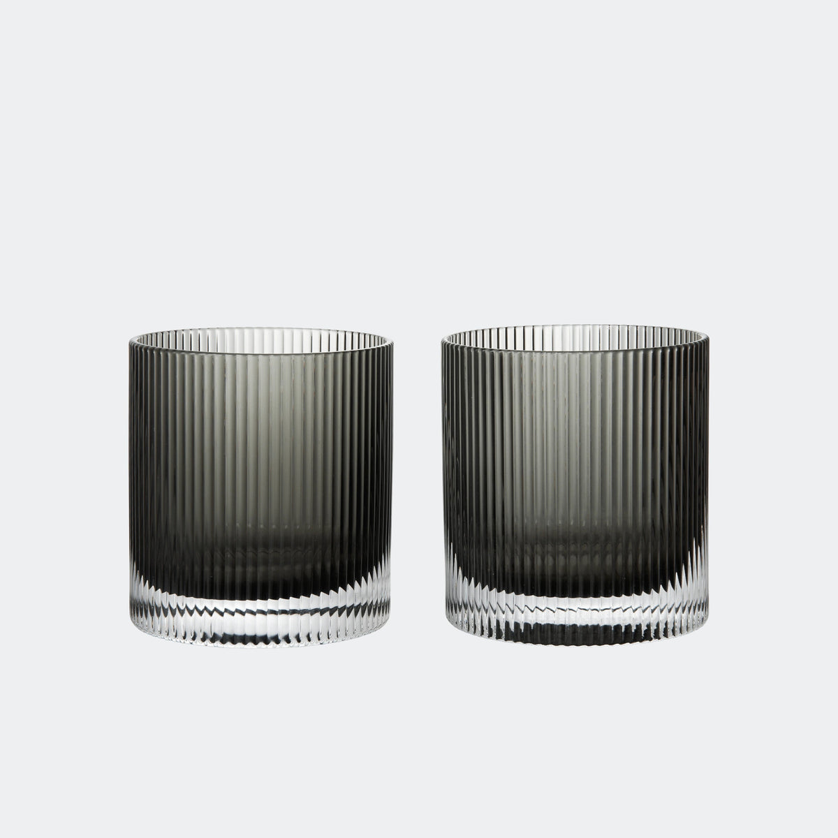 Ferm Living Ripple Tumbler Glasses Smoked Grey#Color_Smoked Grey