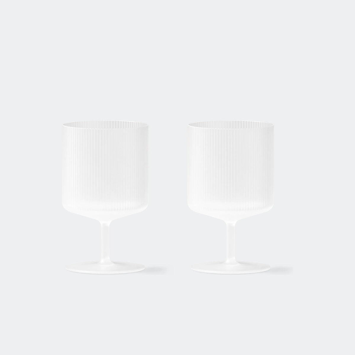 ferm Living Ripple Wine Glasses, Set of 2, Frosted - KANSO#Color_Frosted