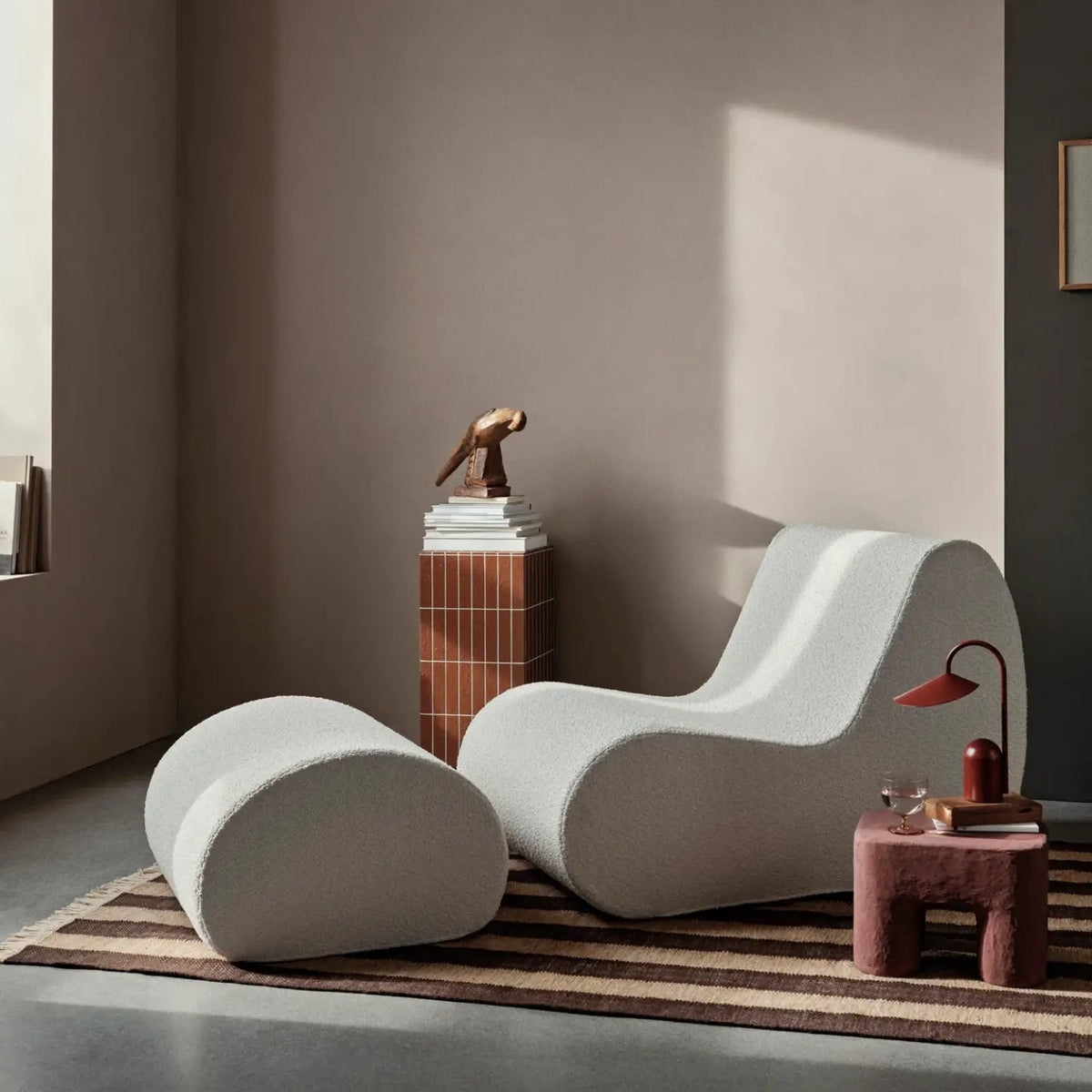 Ferm Living Rouli Center Module Pure Bouclé - Off-white - KANSO#Upholstery_Pure Bouclé - Off-white