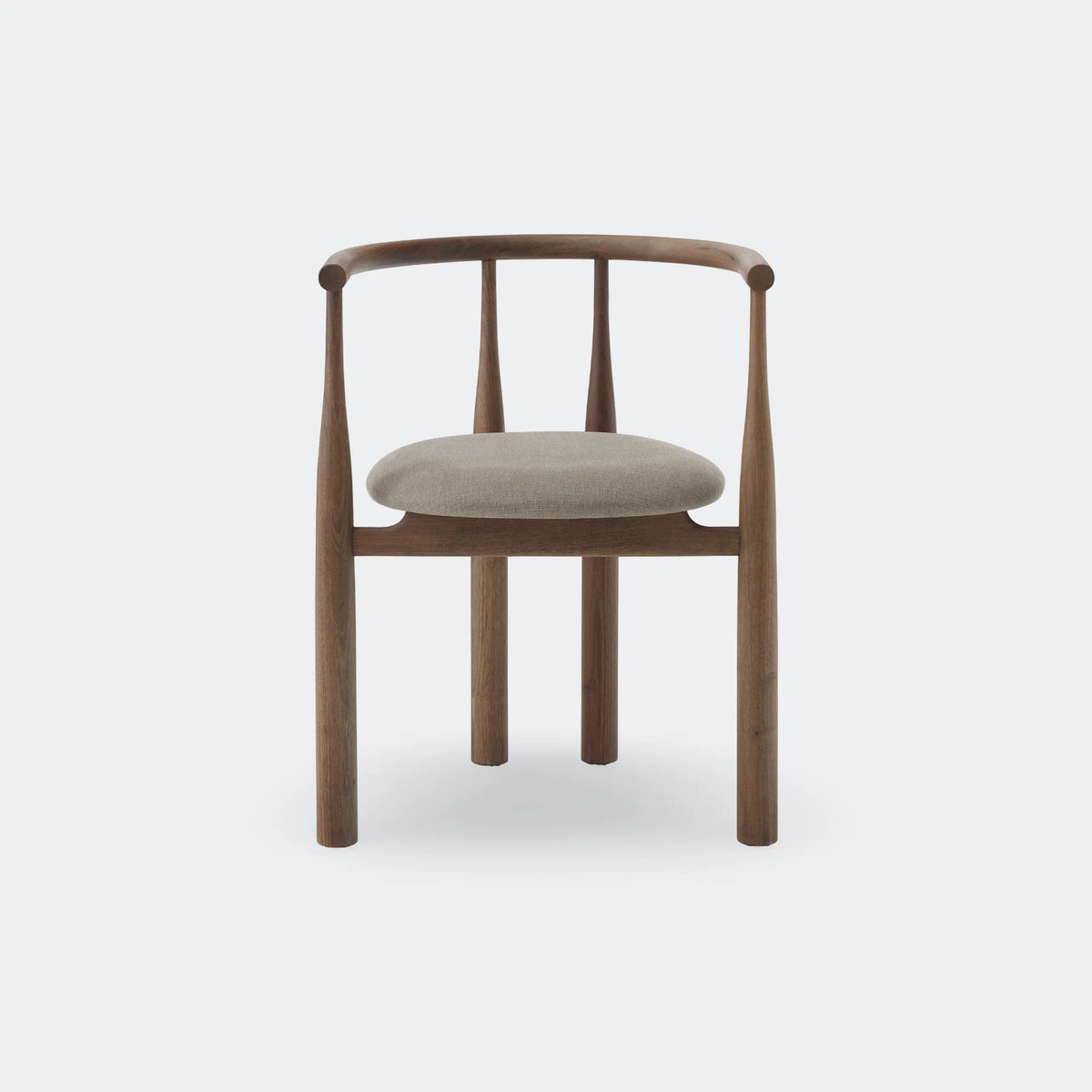 New Works Bukowski Chair Walnut w. Romo Linara 342#Frame/Fabric Color_Walnut w. Romo Linara 342