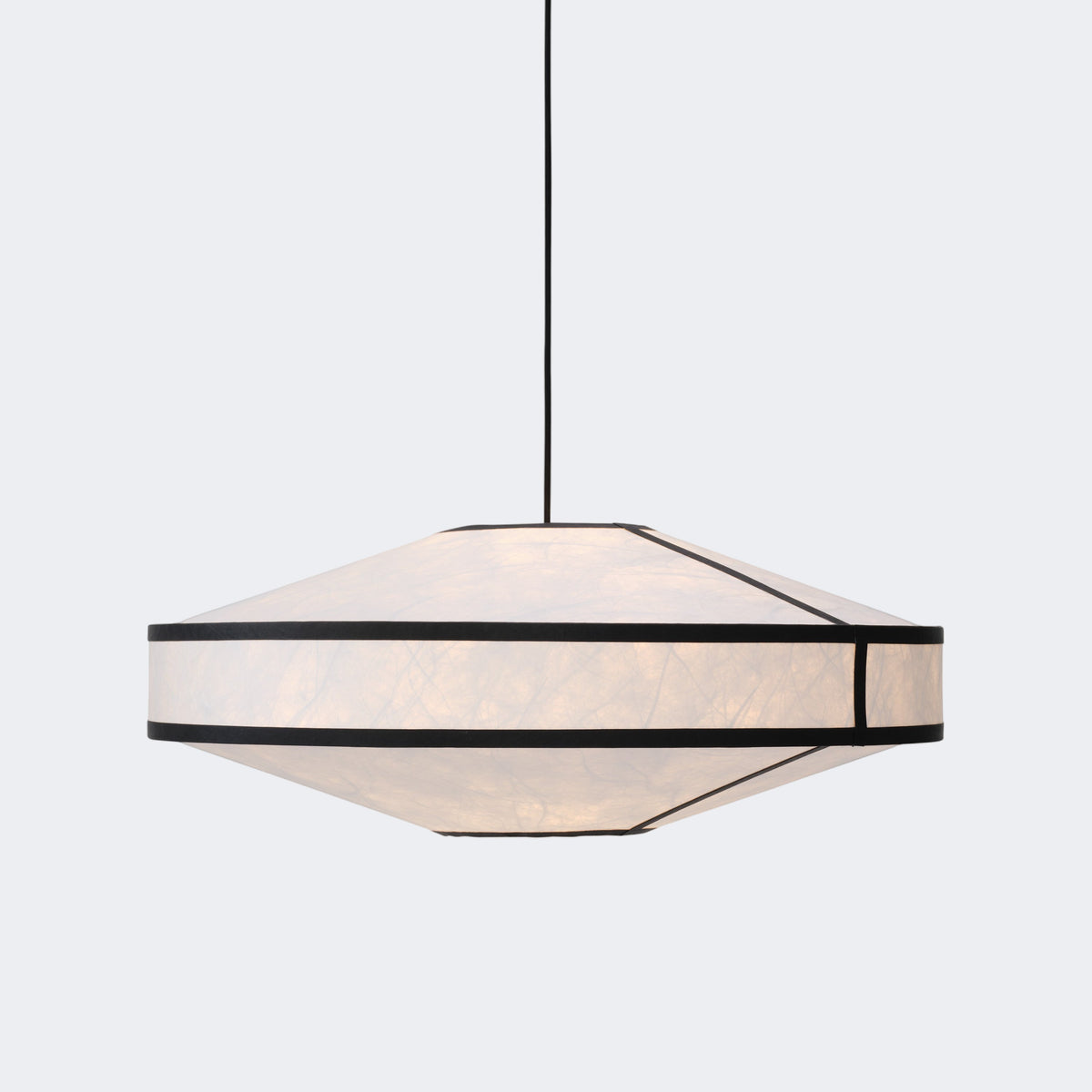 New Works Kite Pendant White and Black Tyvek Ø75#Color_White and Black Tyvek