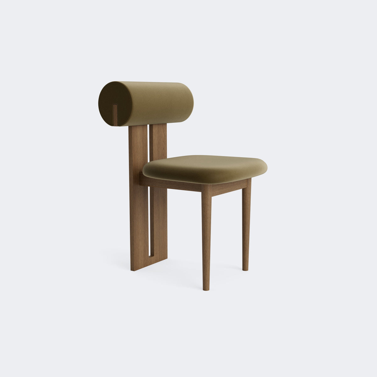 Norr11 Hippo Dining Chair Light Smoked Oak Brussels Velvet Olive Green