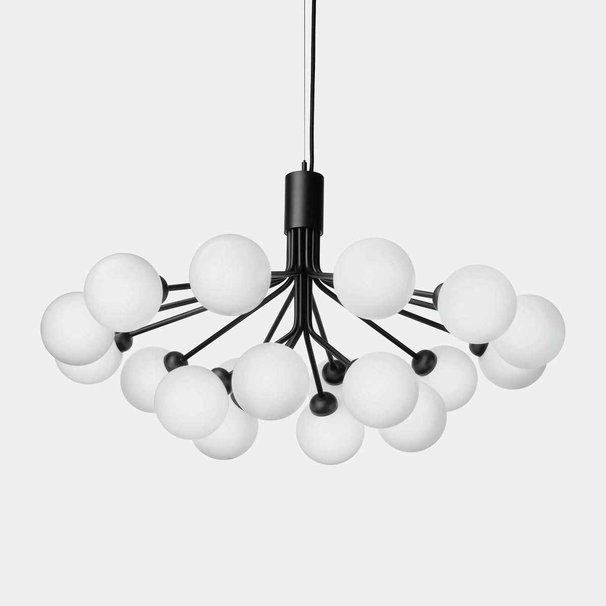Nuura Apiales 18 Chandelier, Satin Black / Opal - KANSO#Finish_Satin Black / Opal