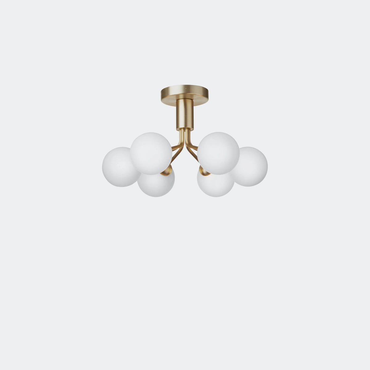 Nuura Apiales 6 Ceiling Light, Brushed Brass / Opal - KANSO#Finish_Brushed Brass / Opal