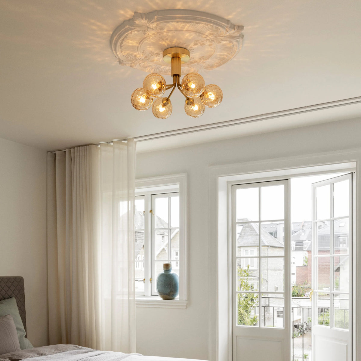 Nuura Apiales 6 Ceiling Light, Brushed Brass / Optic Gold - KANSO#Finish_Brushed Brass / Optic Gold