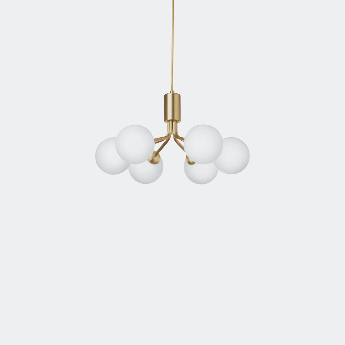 Nuura Apiales 6 Chandelier, Brushed Brass / Opal - KANSO#Finish_Brushed Brass / Opal