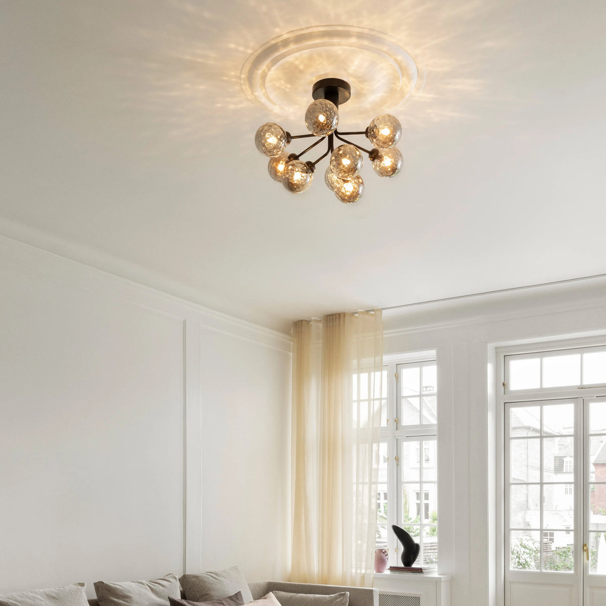 Nuura Apiales 9 Ceiling Light, Satin Black / Optic Smoked - KANSO#Finish_Satin Black / Optic Smoked