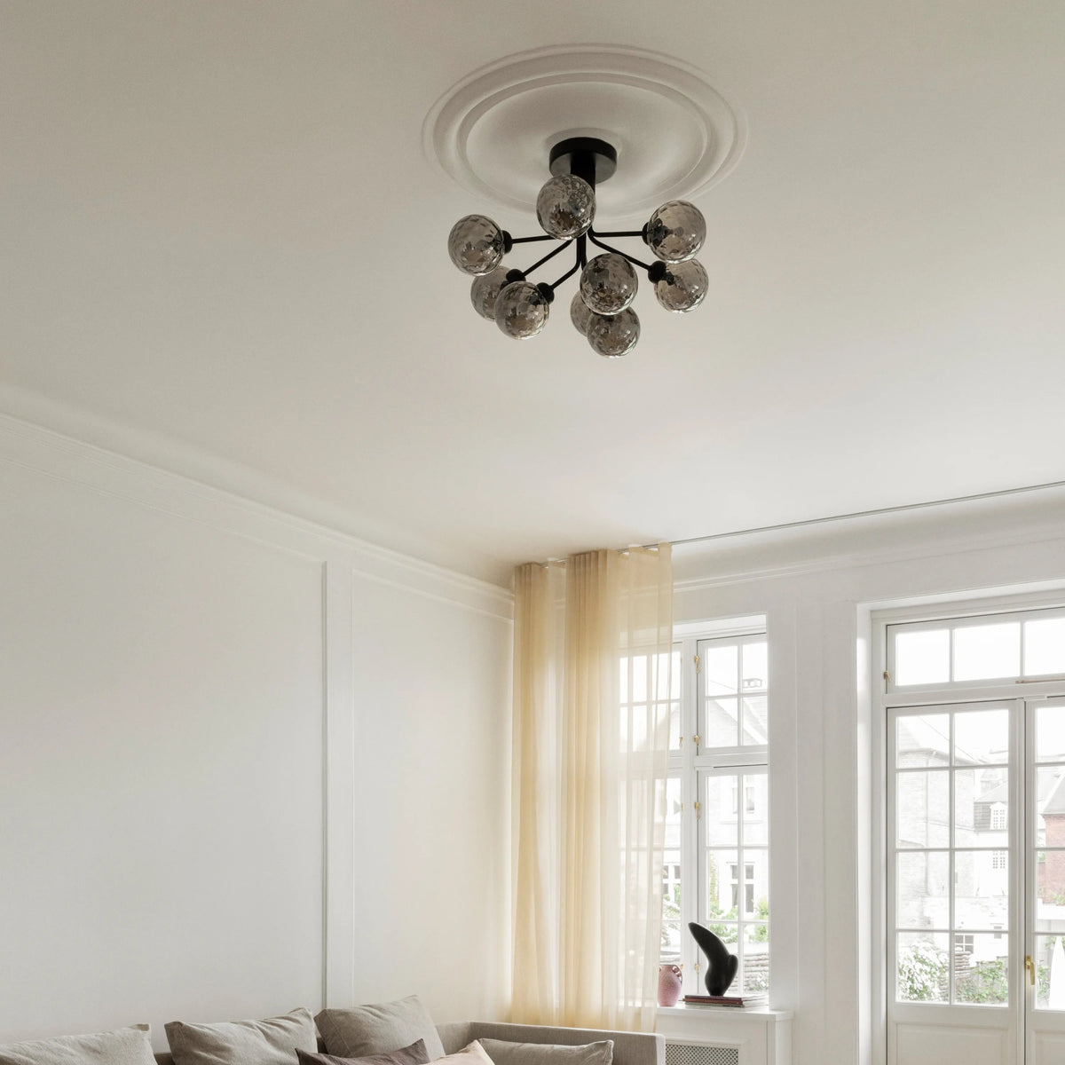 Nuura Apiales 9 Ceiling Light, Satin Black / Optic Smoked - KANSO#Finish_Satin Black / Optic Smoked