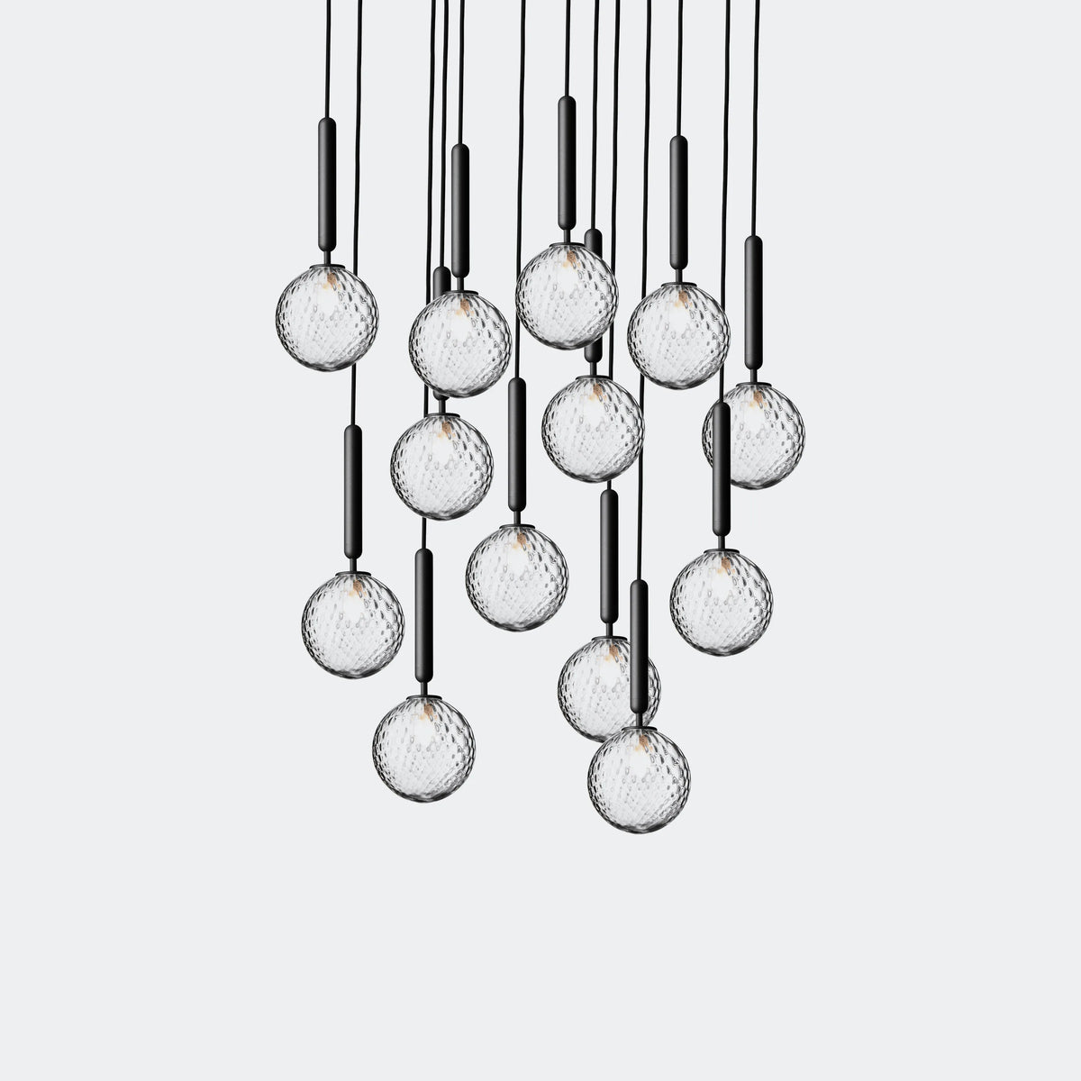 Nuura Miira 13 Chandelier, Rock Grey / Optic Clear - KANSO#Finish_Rock Grey / Optic Clear