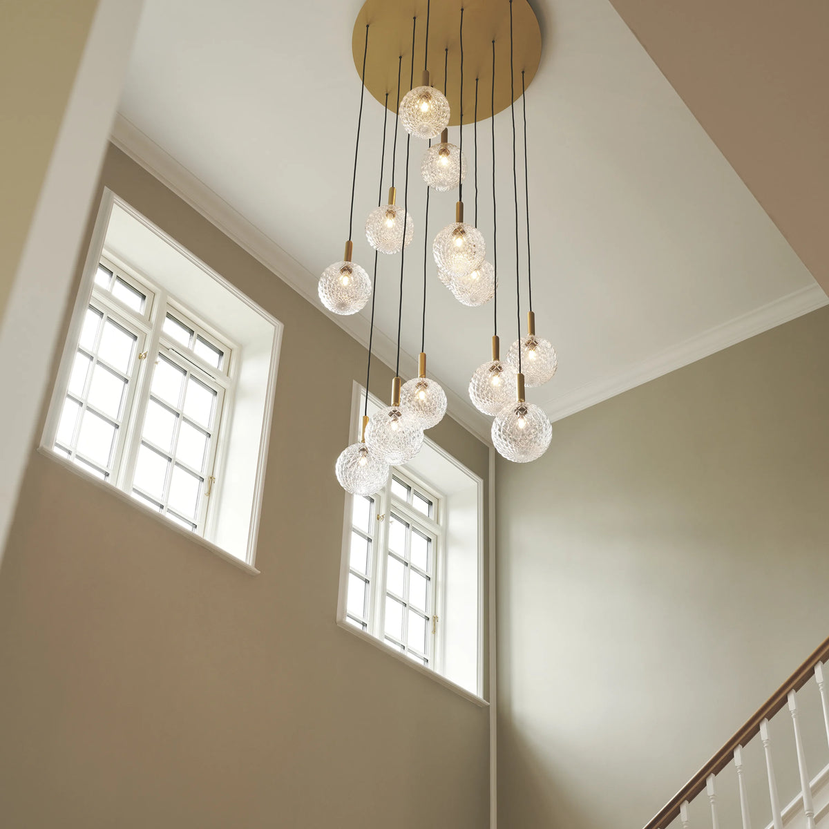 Nuura Miira 13 Large Chandelier, Brass / Optic Clear - KANSO#Finish_Brass / Optic Clear