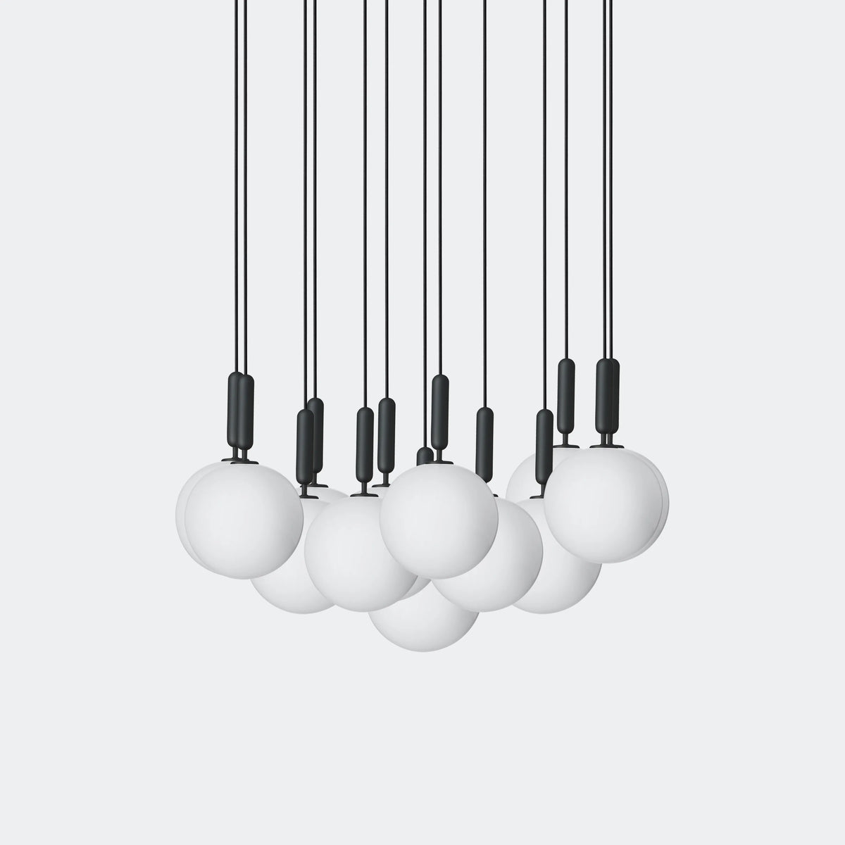 Nuura Miira 13 Large Chandelier, Rock Grey / Opal - KANSO#Finish_Rock Grey / Opal