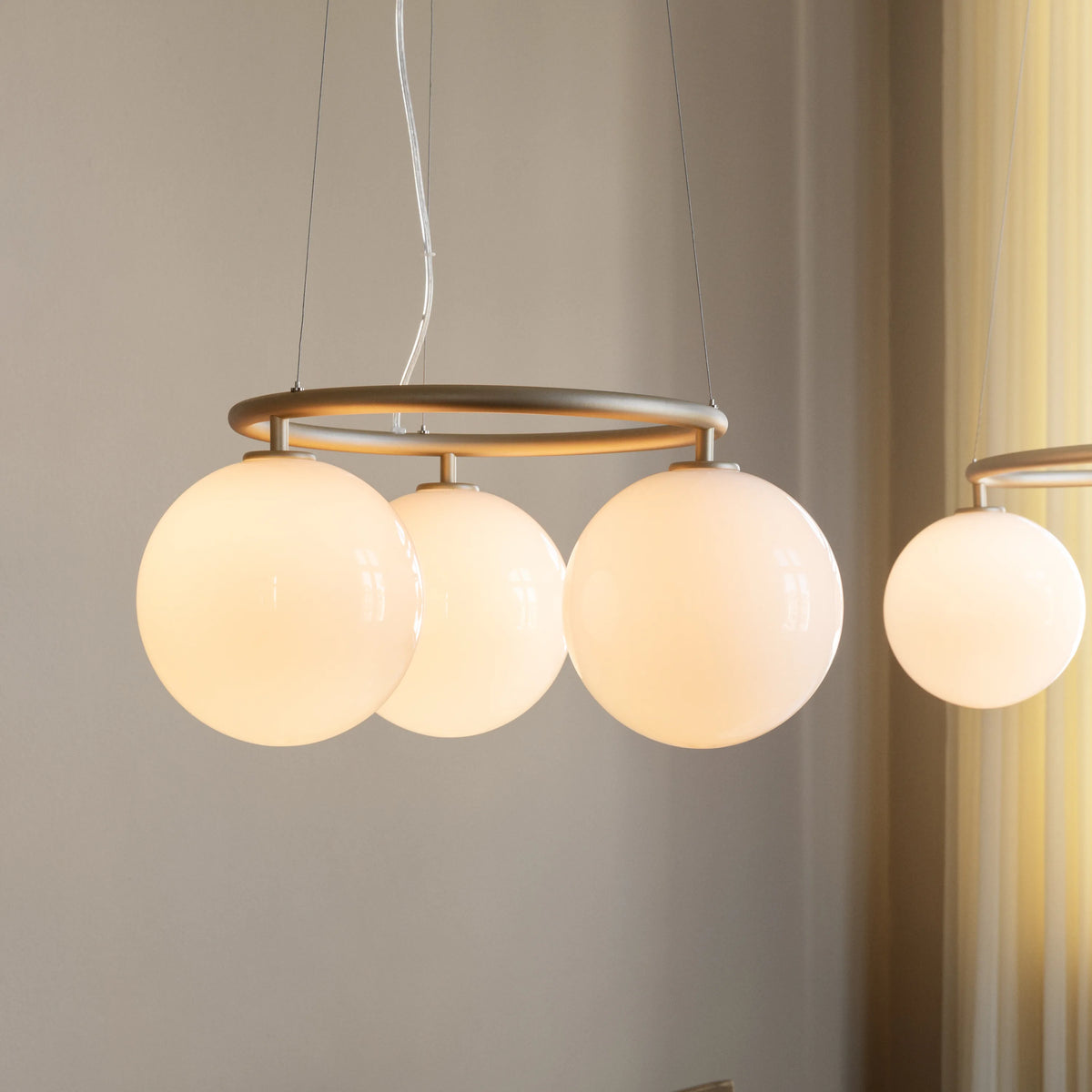 Nuura Miira 3 Circular Chandelier, Brass / Opal - KANSO#Finish_Brass / Opal
