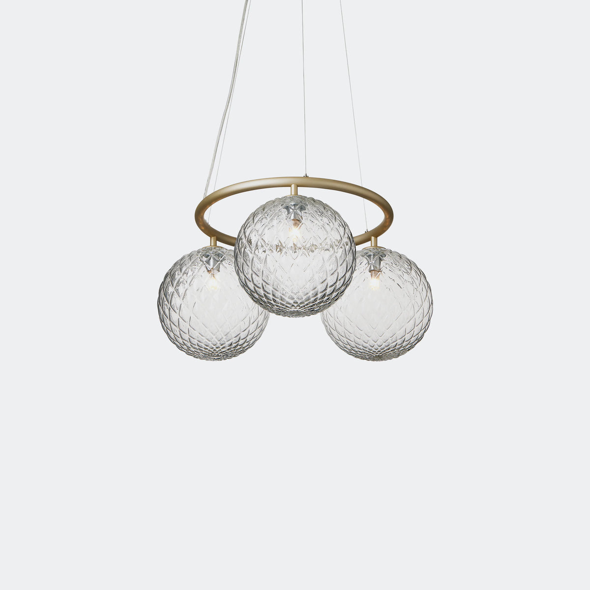 Nuura Miira 3 Circular Chandelier, Brass / Optic Clear - KANSO#Finish_Brass / Optic Clear