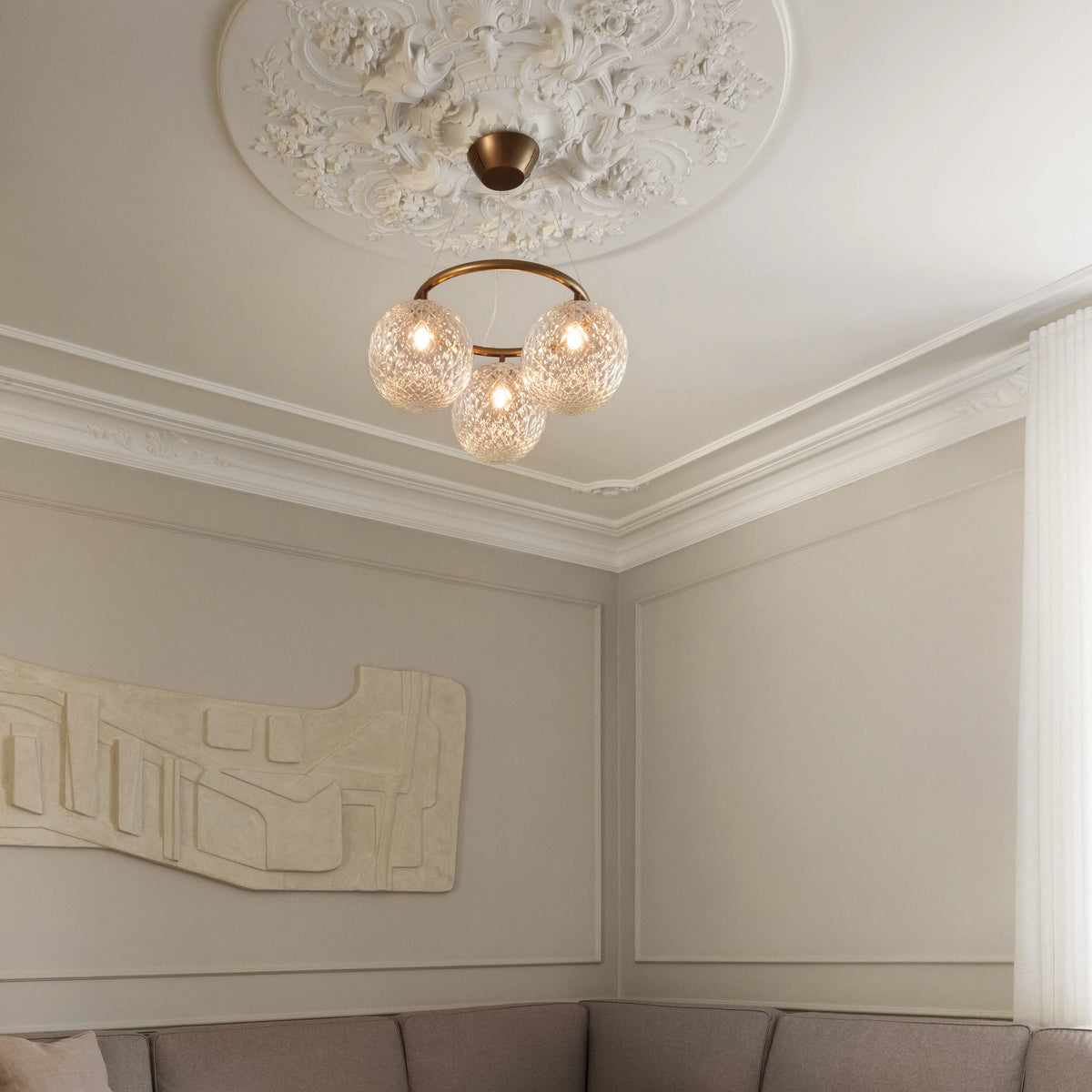 Nuura Miira 3 Circular Chandelier, Dark Bronze / Optic Clear - KANSO#Finish_Dark Bronze / Optic Clear