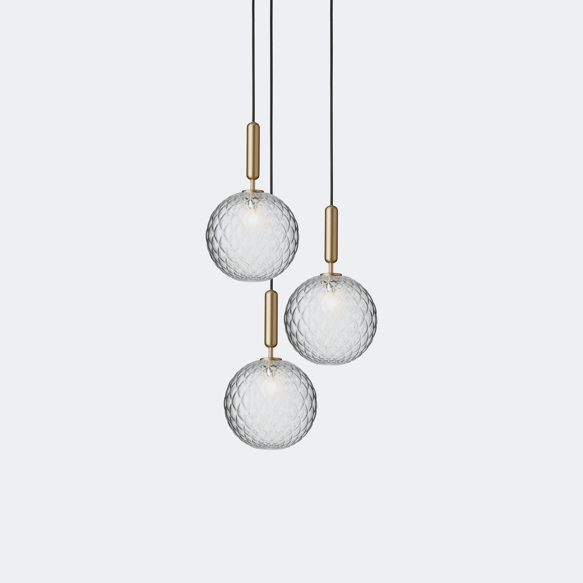 Nuura Miira 3 Large Chandelier, Brass / Optic Clear - KANSO#Finish_Brass / Optic Clear