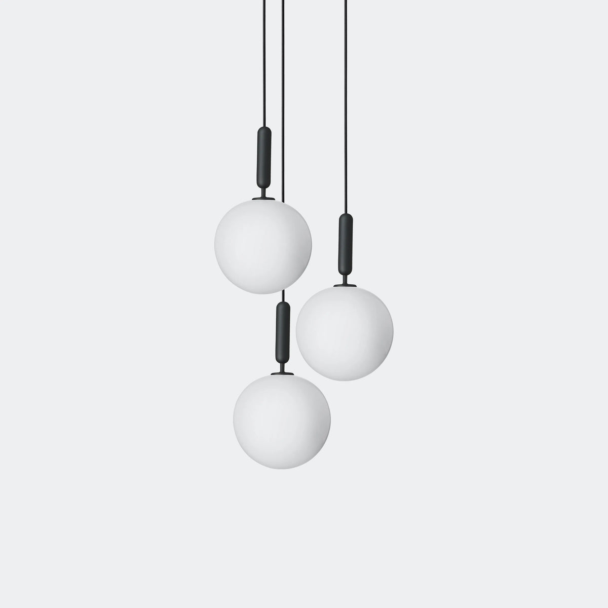 Nuura Miira 3 Large Chandelier, Rock Grey / Opal - KANSO#Finish_Rock Grey / Opal