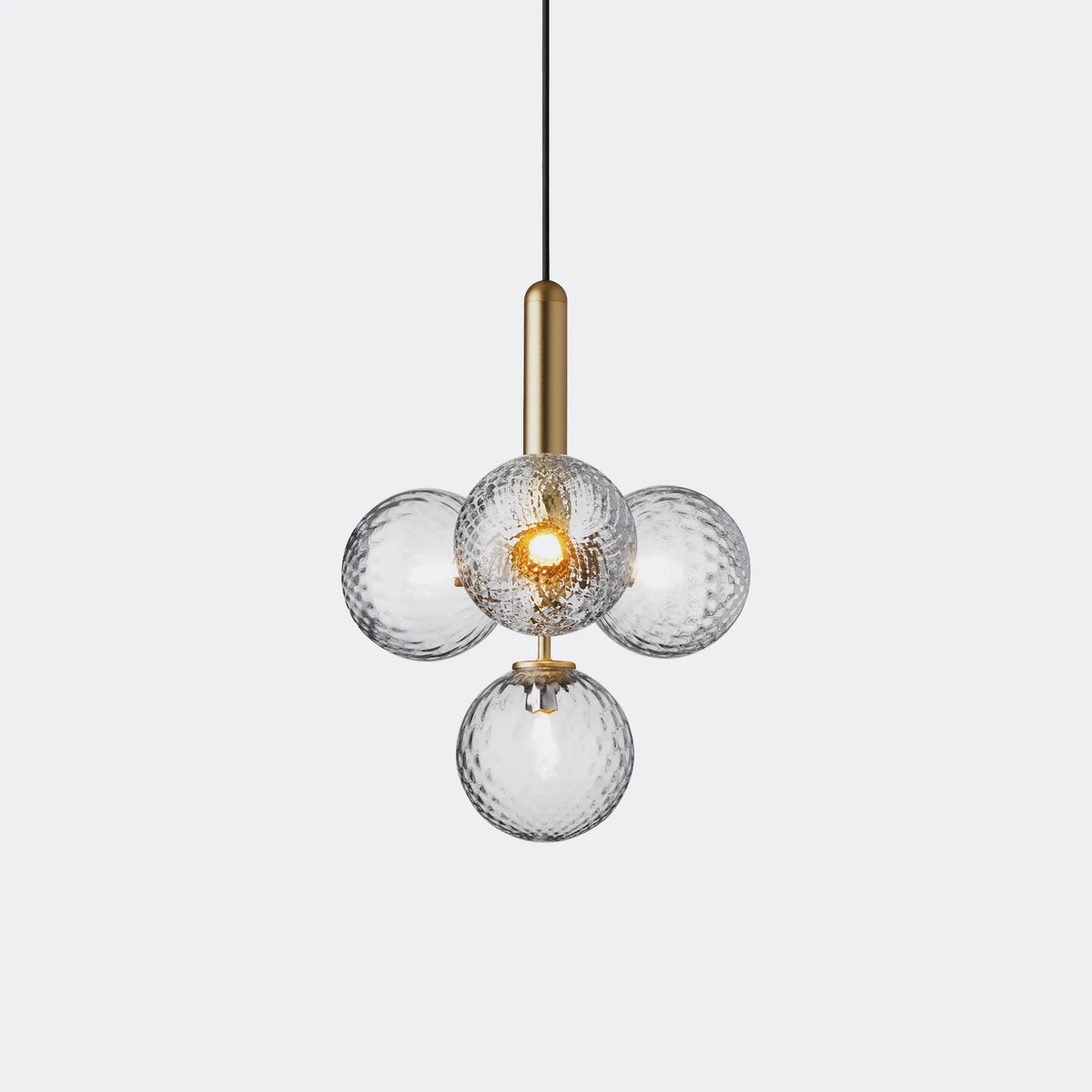 Nuura Miira 4 Chandelier, Brass / Optic Clear - KANSO#Finish_Brass / Optic Clear