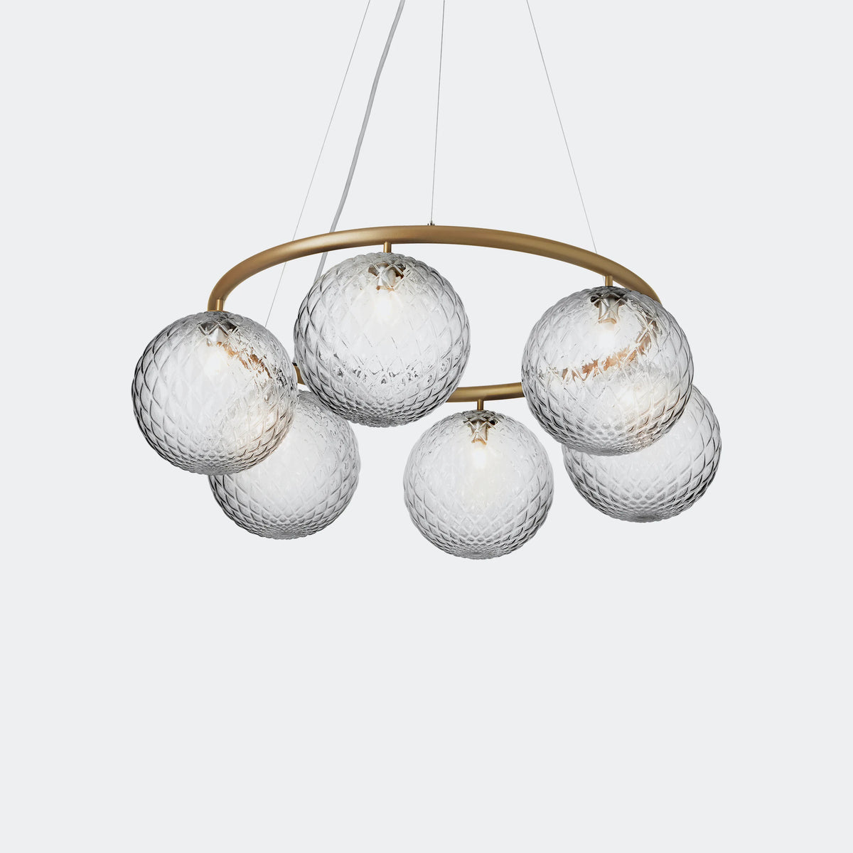 Nuura Miira 6 Circular Chandelier, Brass / Optic Clear - KANSO#Finish_Brass / Optic Clear
