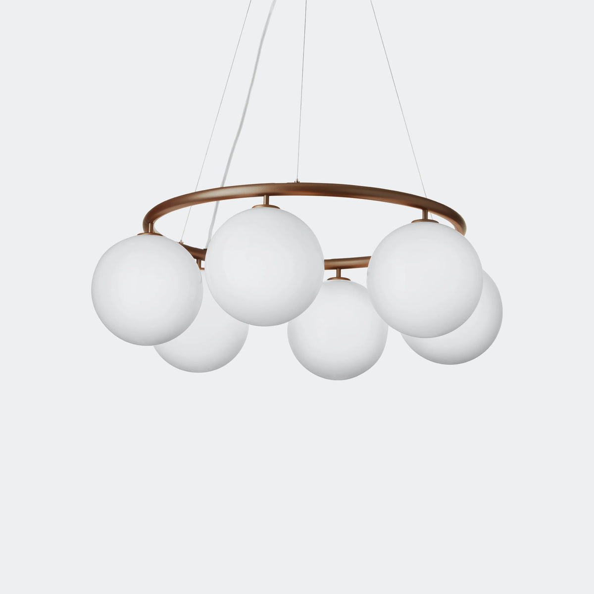 Nuura Miira 6 Circular Chandelier, Dark Bronze / Opal - KANSO#Finish_Dark Bronze / Opal