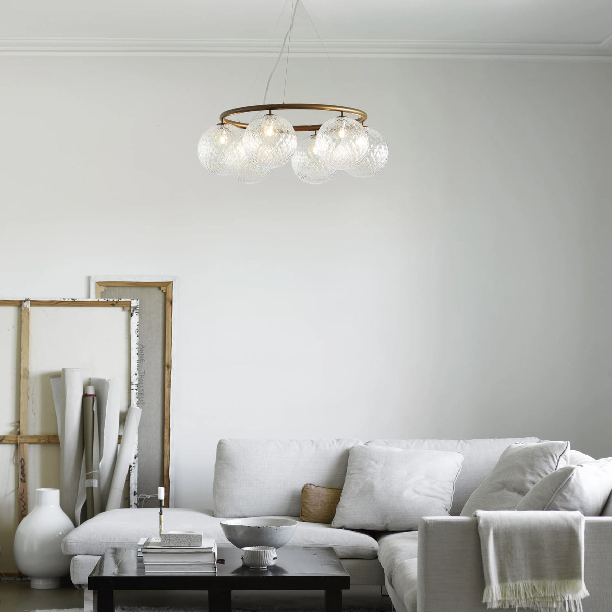 Nuura Miira 6 Circular Chandelier, Dark Bronze / Optic Clear - KANSO#Finish_Dark Bronze / Optic Clear