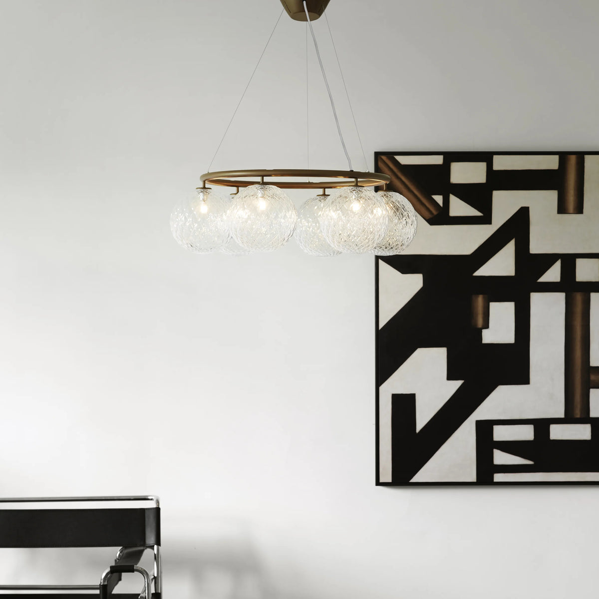 Nuura Miira 6 Circular Chandelier, Dark Bronze / Optic Clear - KANSO#Finish_Dark Bronze / Optic Clear