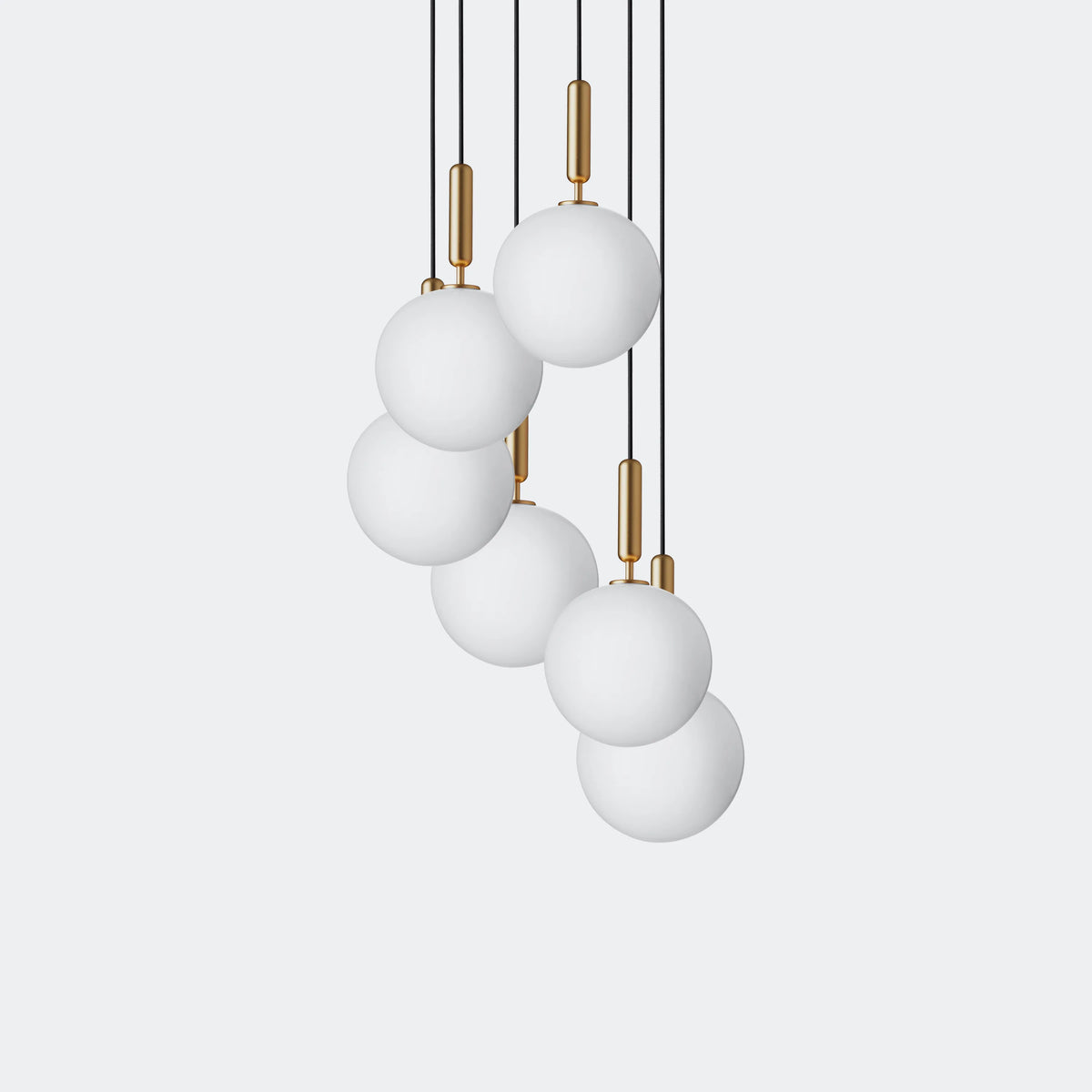 Nuura Miira 6 Large Chandelier, Brass / Opal - KANSO#Finish_Brass / Opal