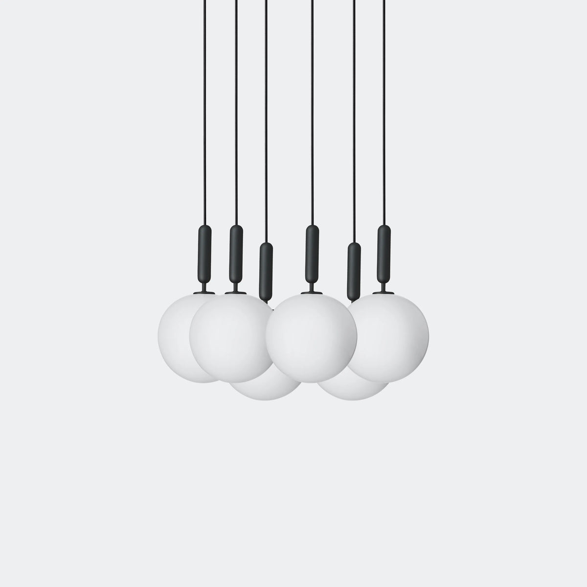 Nuura Miira 6 Large Chandelier, Rock Grey / Opal - KANSO#Finish_Rock Grey / Opal