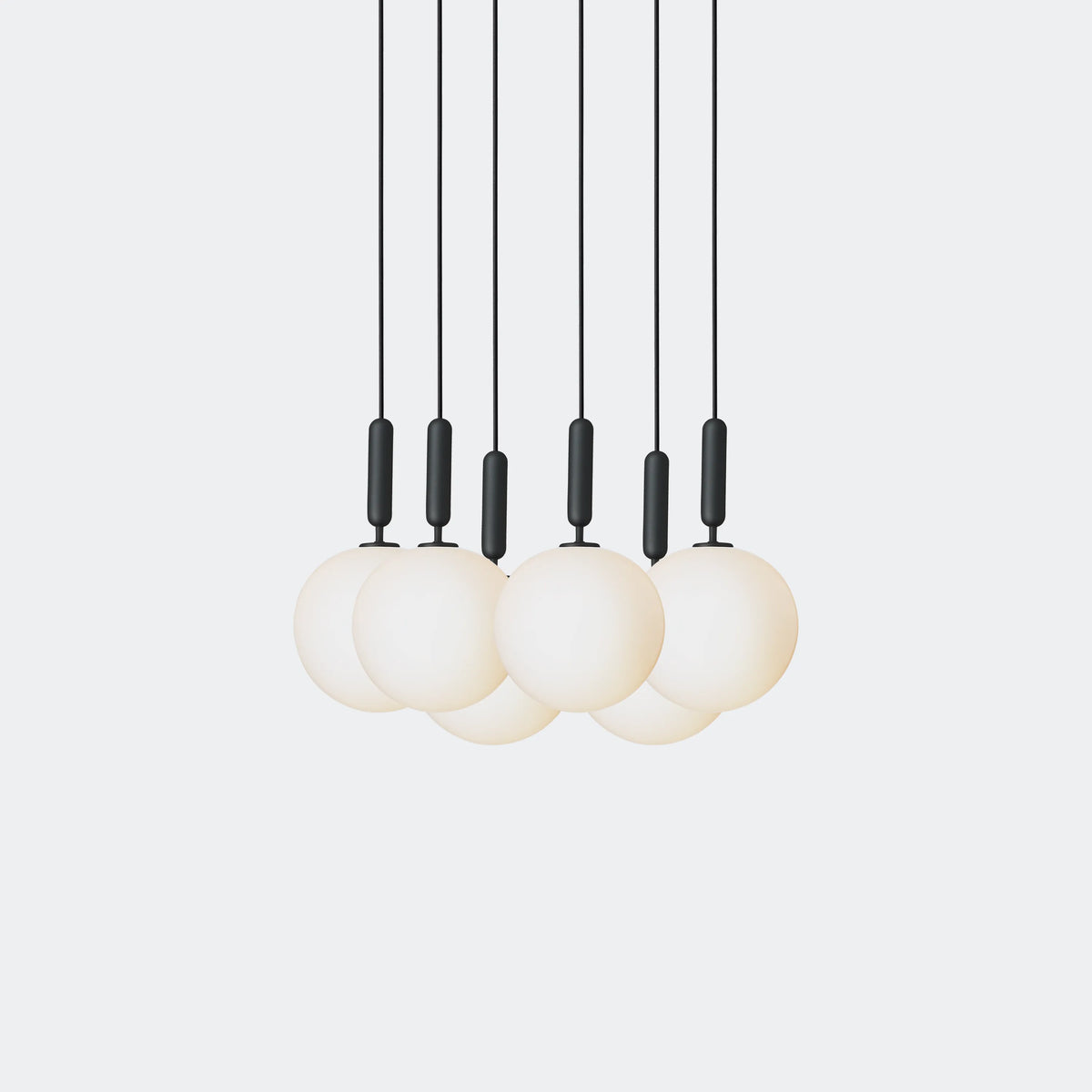 Nuura Miira 6 Large Chandelier, Rock Grey / Opal - KANSO#Finish_Rock Grey / Opal