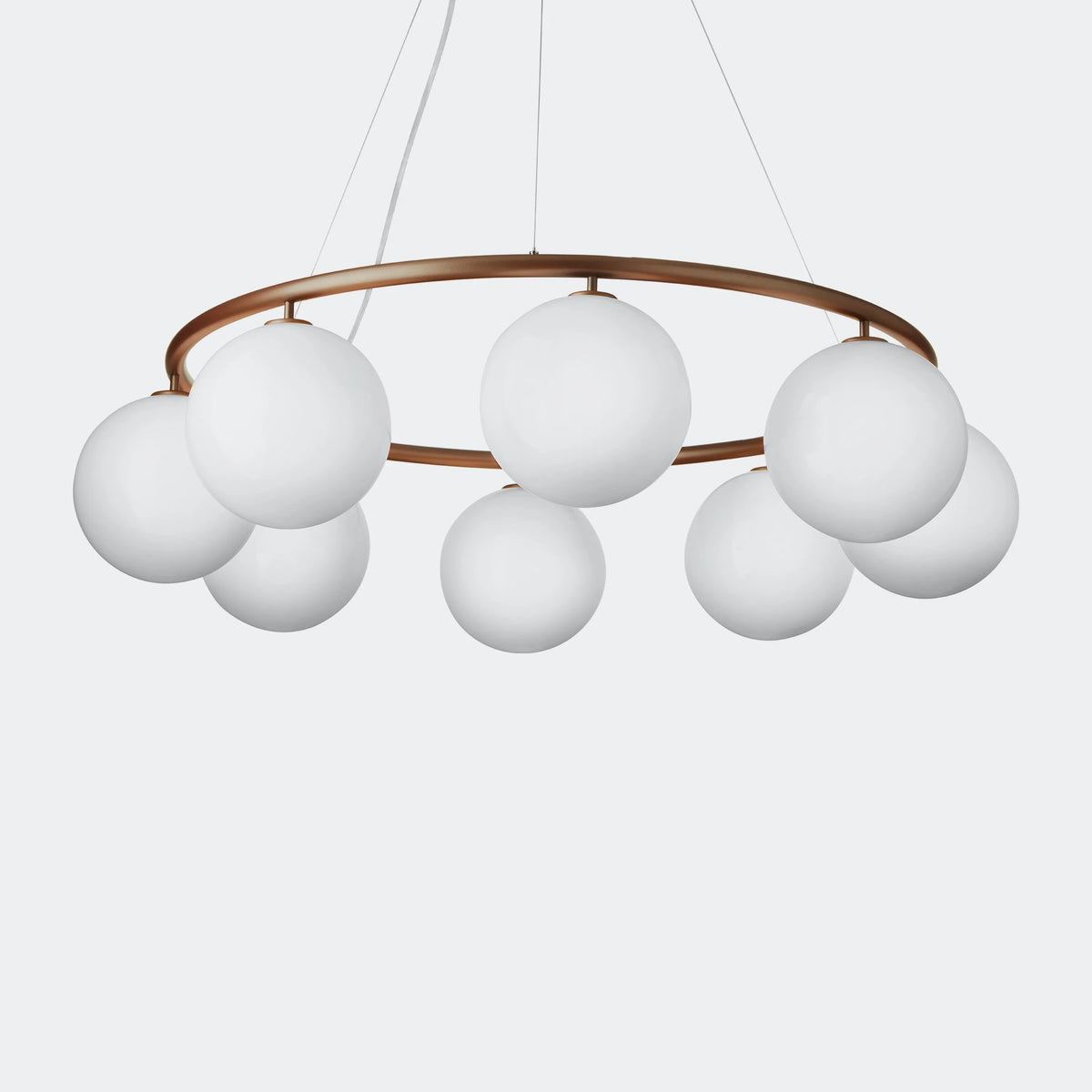 Nuura Miira 8 Circular Chandelier, Dark Bronze / Opal - KANSO#Finish_Dark Bronze / Opal