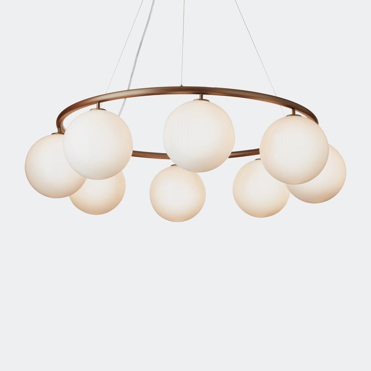 Nuura Miira 8 Circular Chandelier, Dark Bronze / Opal - KANSO#Finish_Dark Bronze / Opal