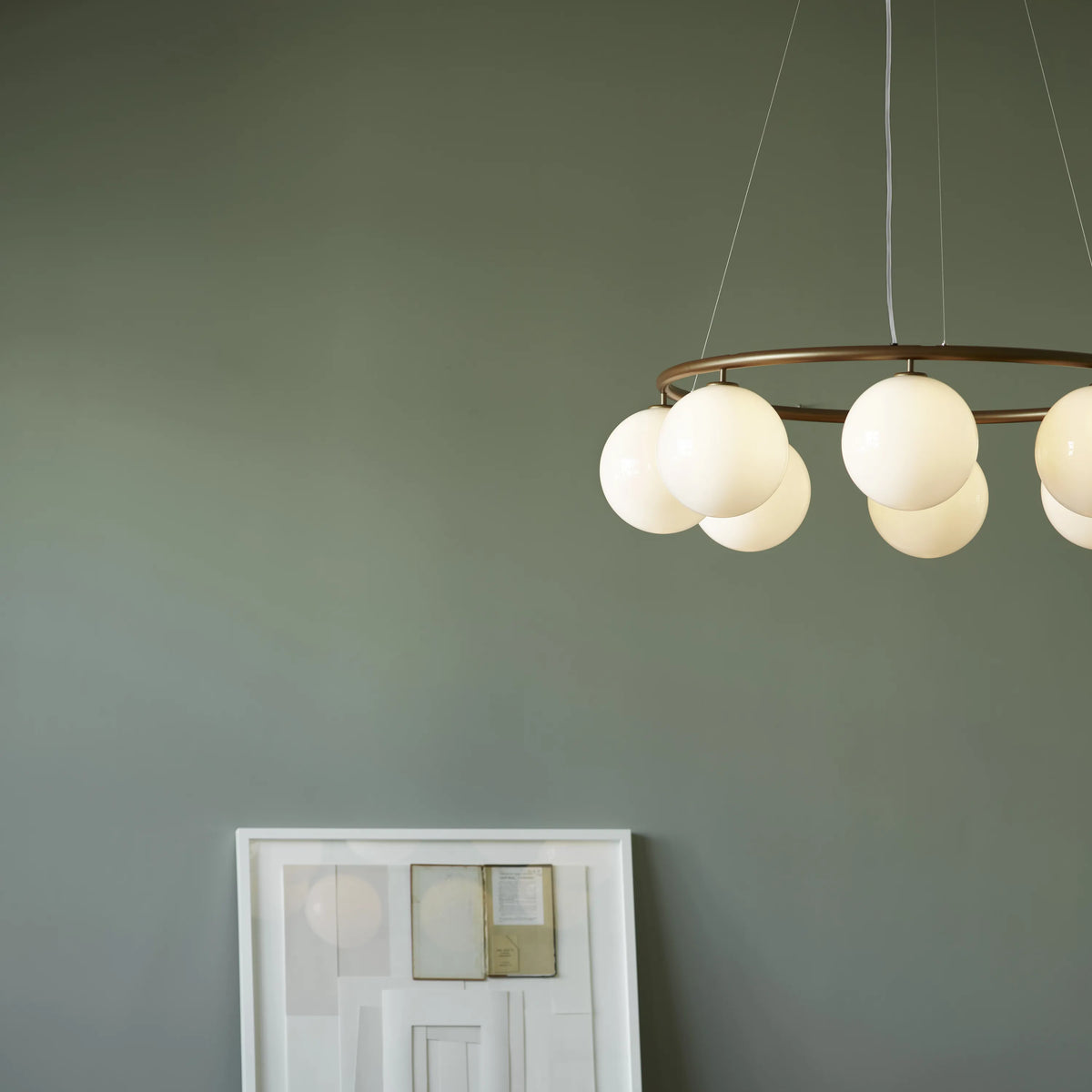 Nuura Miira 8 Circular Chandelier, Dark Bronze / Opal - KANSO#Finish_Dark Bronze / Opal