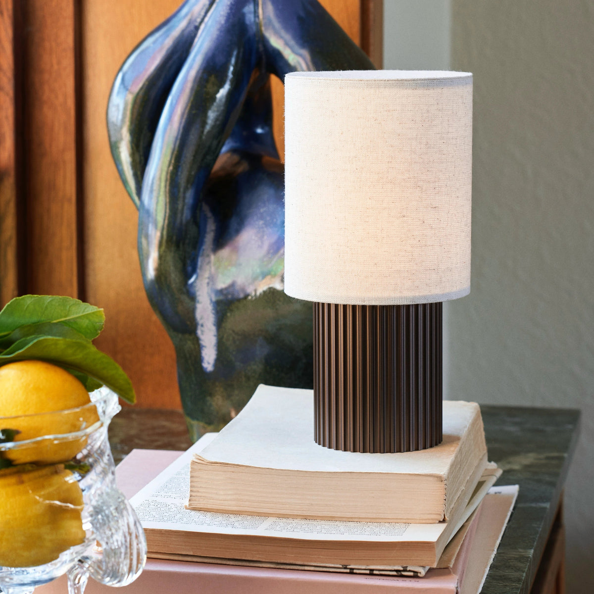 &Tradition Manhattan SC52, Portable Lamp Bronzed Brass & Canvas#Color_Bronzed Brass & Canvas