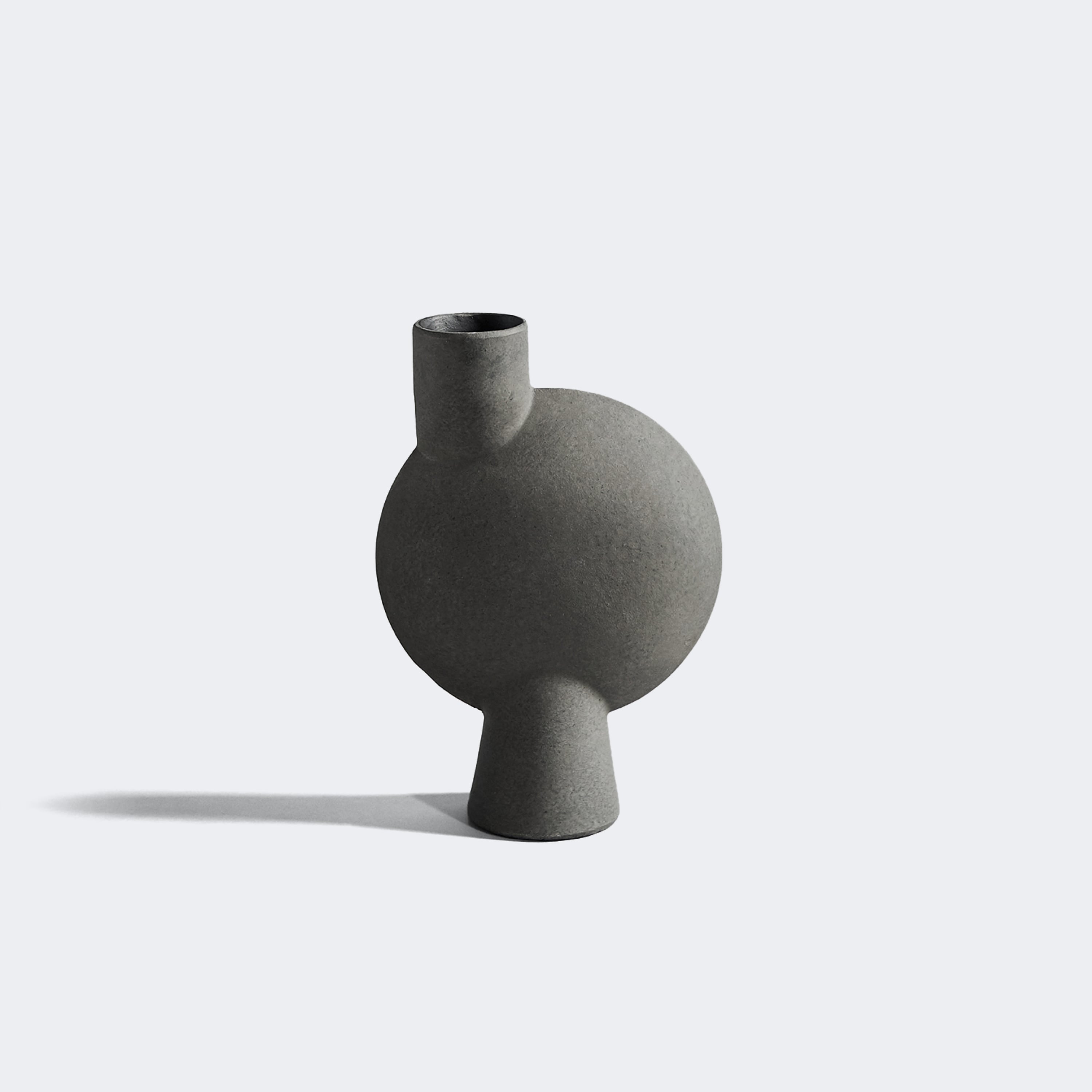 101 Copenhagen Sphere Vase Bubl, Medio - Dark Grey - KANSO