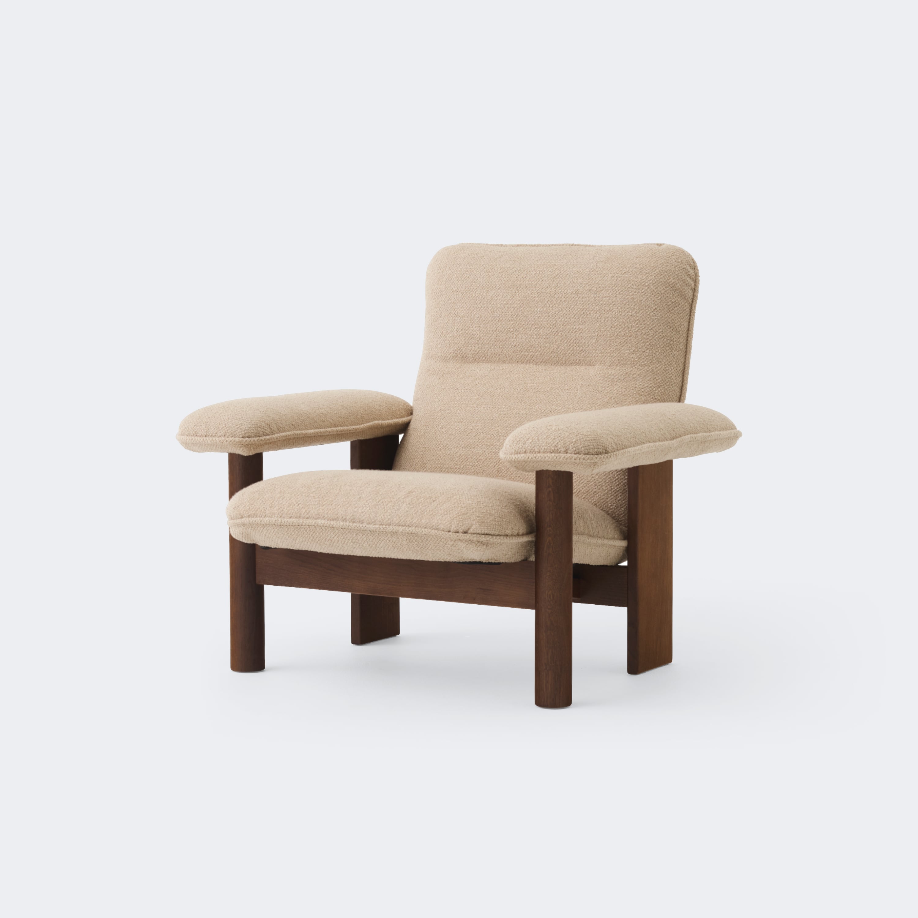 Audo Copenhagen Brasilia Lounge Chair Made To Order (12-14 Weeks) Dark Stained Oak Audo Boucle #02 (Beige) - KANSO