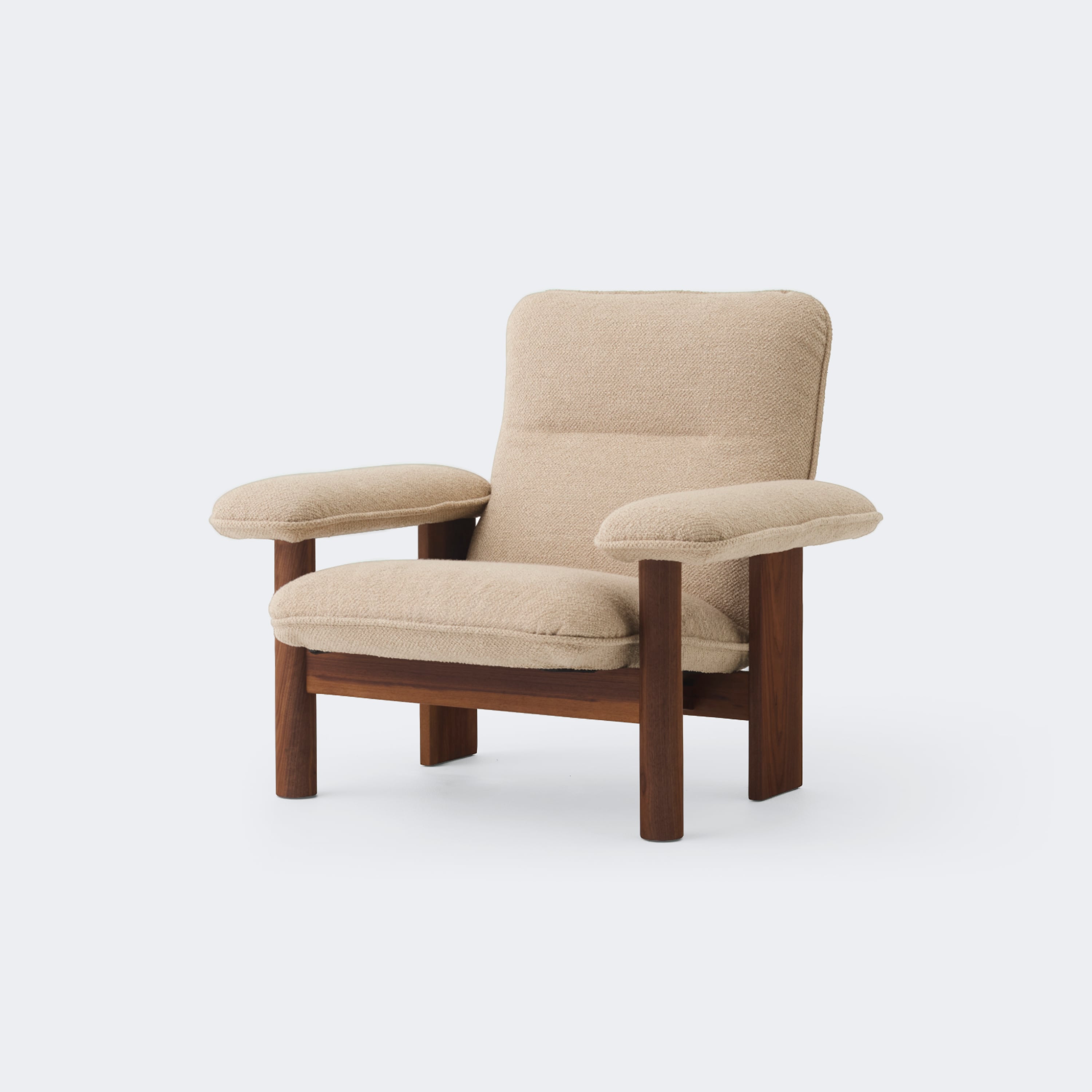 Audo Copenhagen Brasilia Lounge Chair Made To Order (12-14 Weeks) Walnut Audo Boucle #02 (Beige) - KANSO