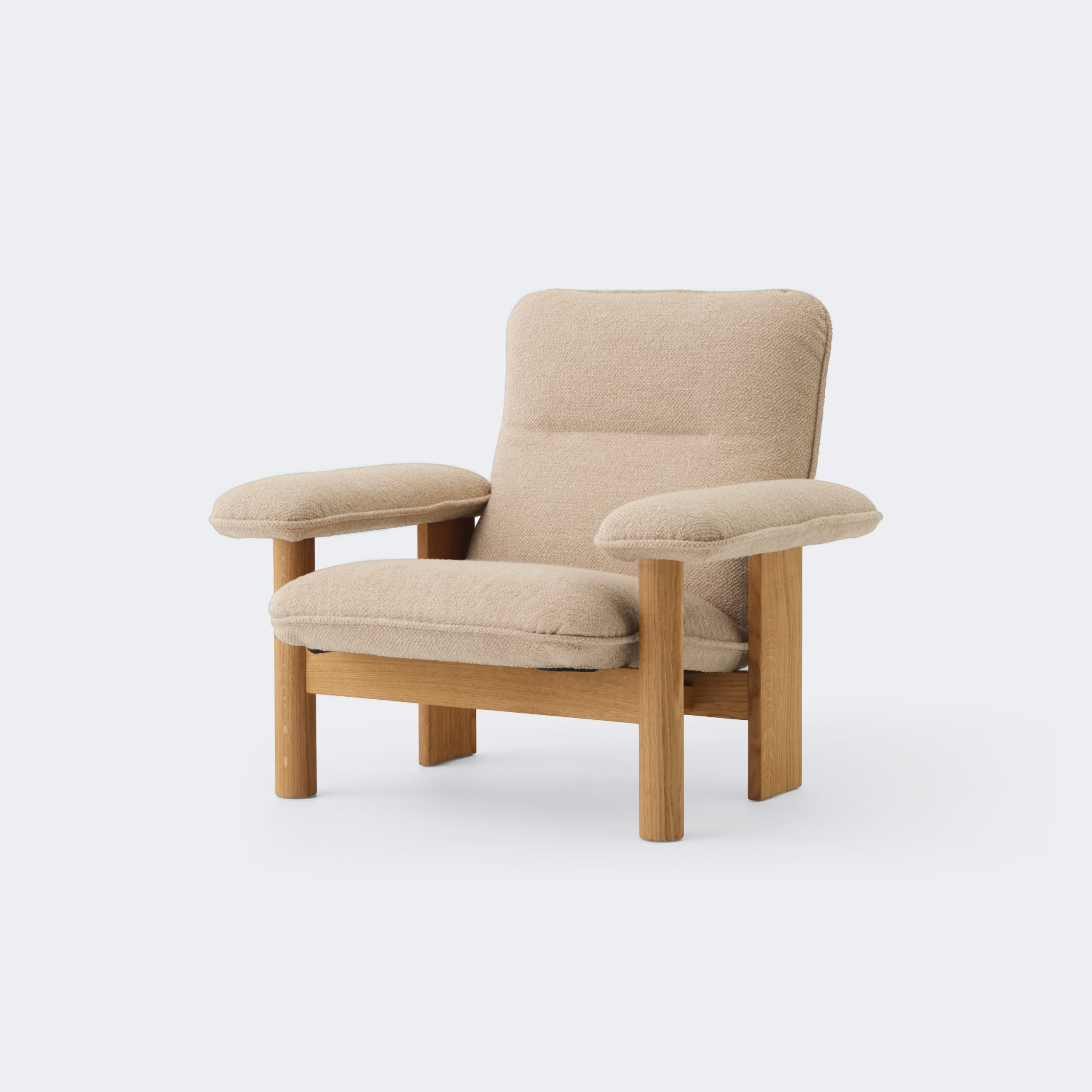 Audo Copenhagen Brasilia Lounge Chair Made To Order (12-14 Weeks) Natural Oak Audo Boucle #02 (Beige) - KANSO