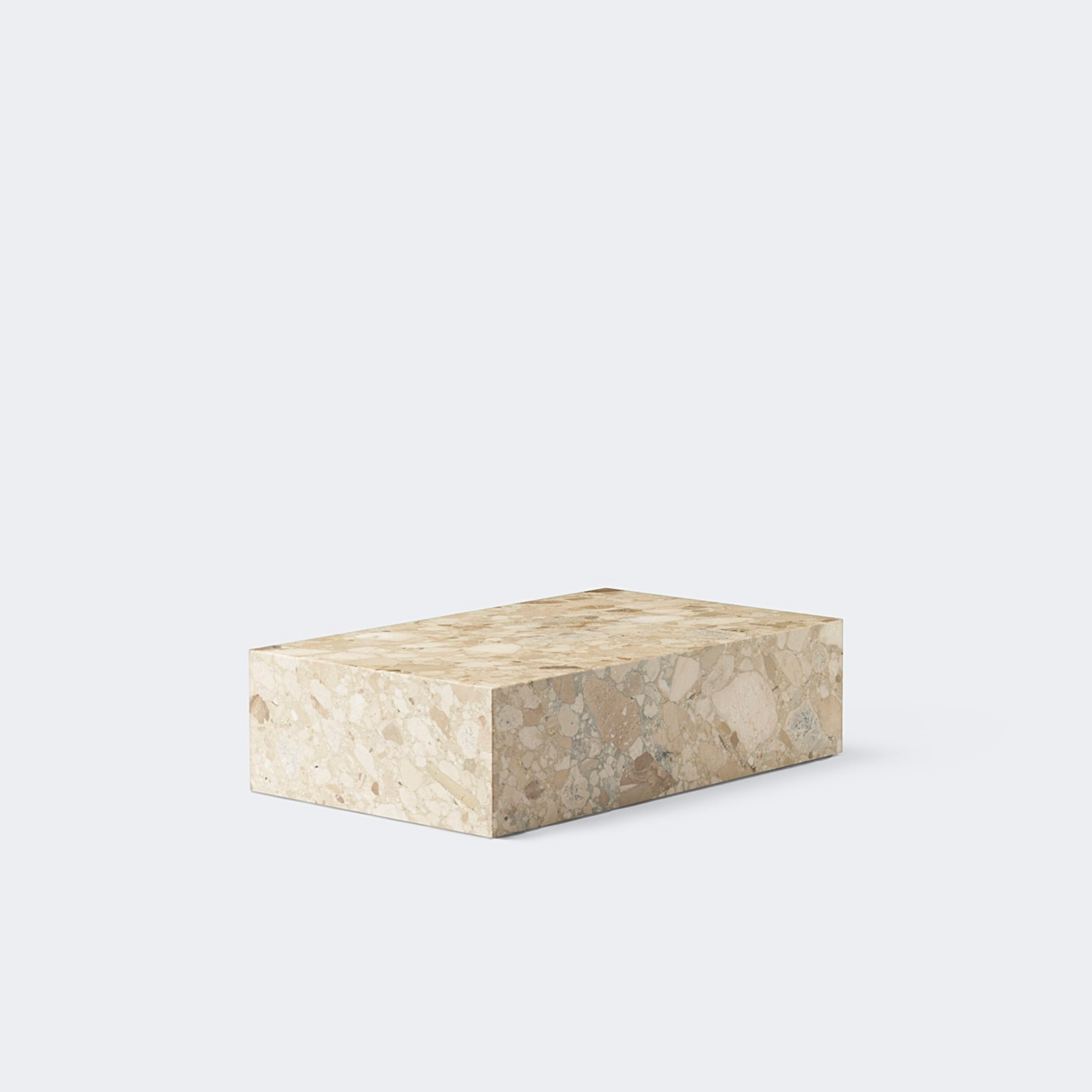 Audo Copenhagen Marble Plinth, Low Kunis Breccia Marble - KANSO#Color_Kunis Breccia Marble