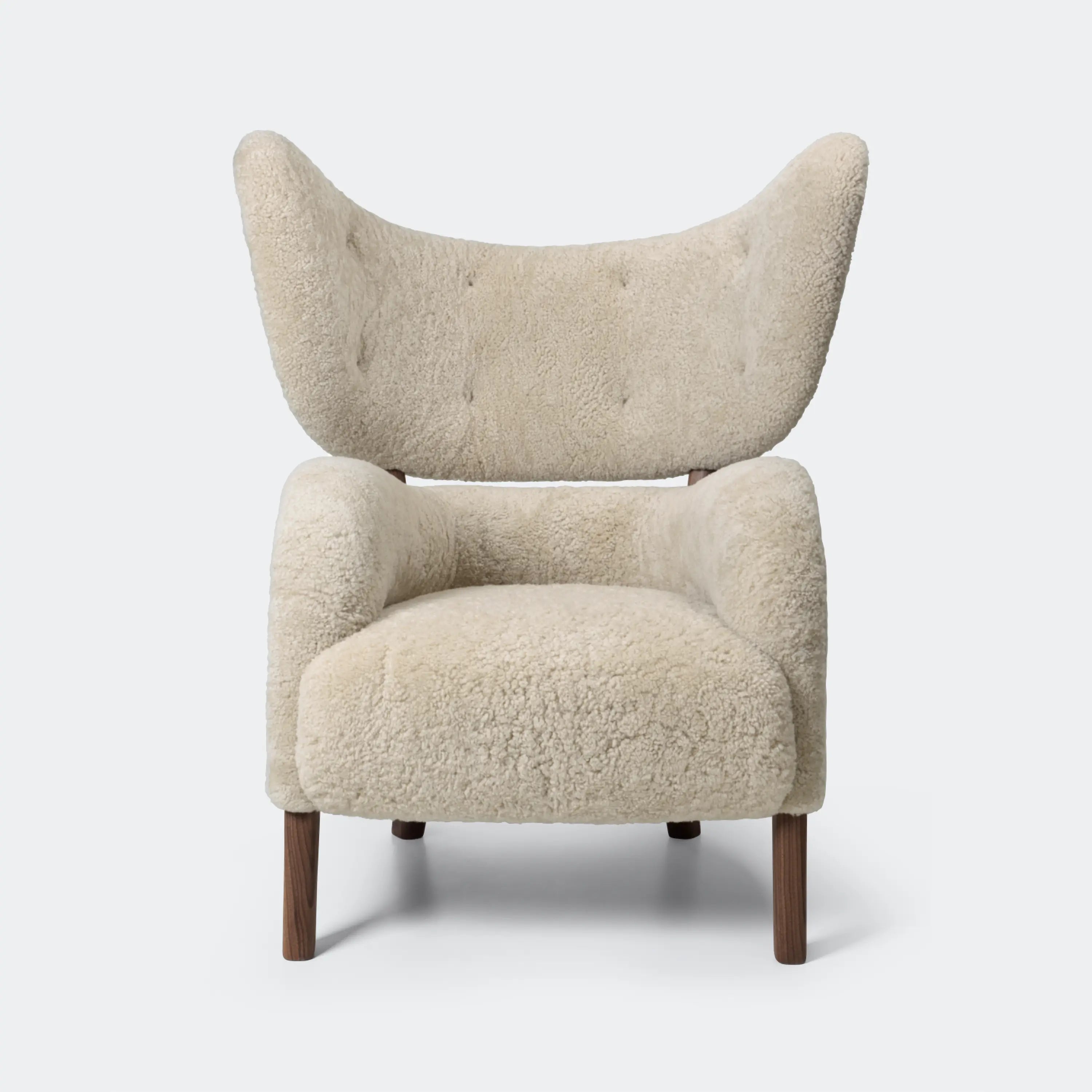 Audo Copenhagen My Own Chair Lounge Chair, Sheepskin, Walnut Ready To Ship Walnut Sheepskin - KANSO